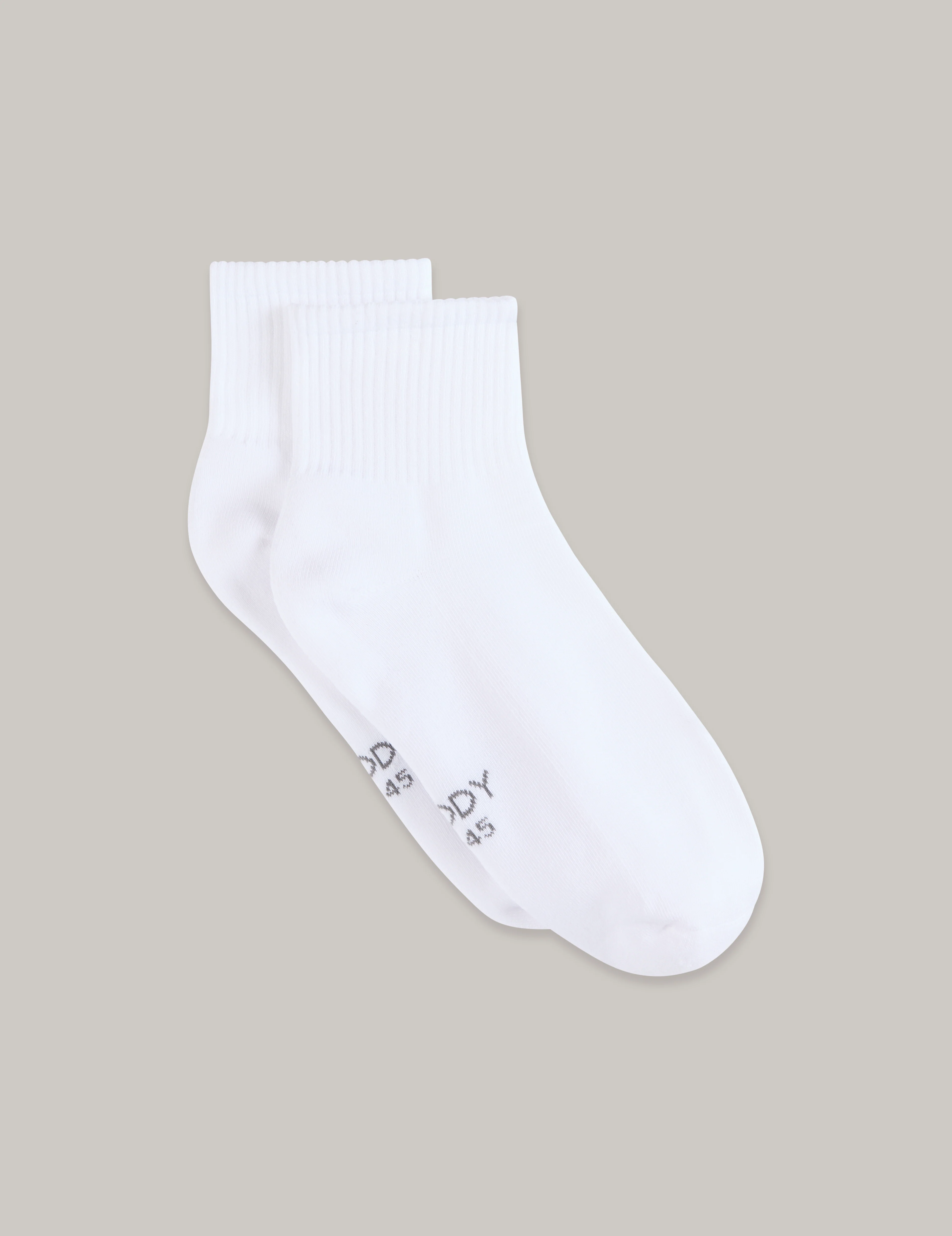 Cushioned Quarter Crew Socks - White - Image 4