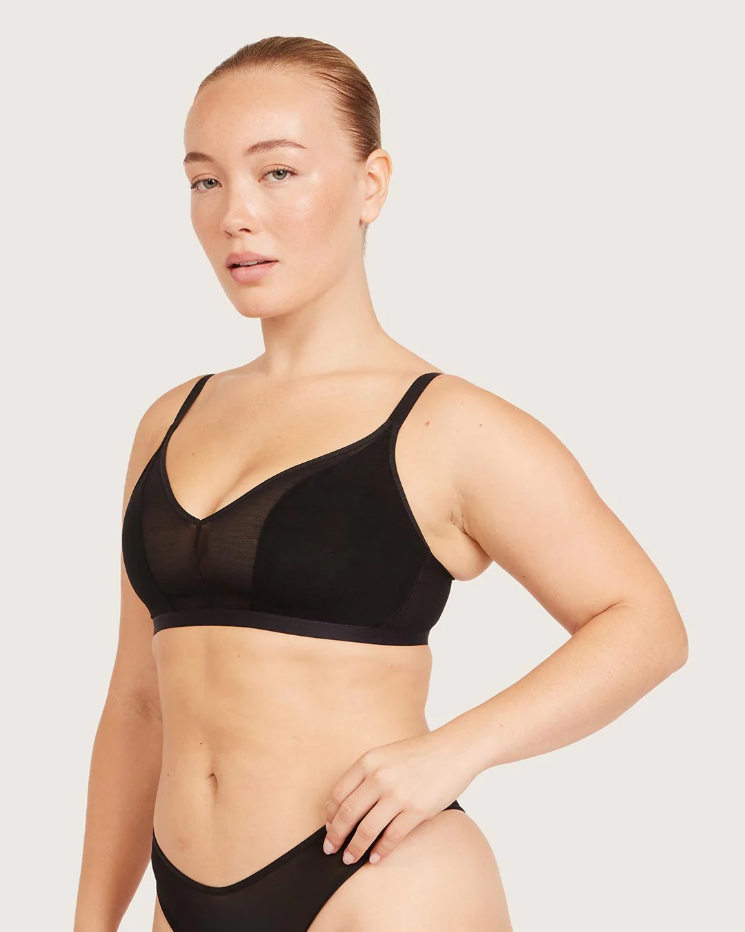 FreeMesh Crop Bralette - Black - Image 11