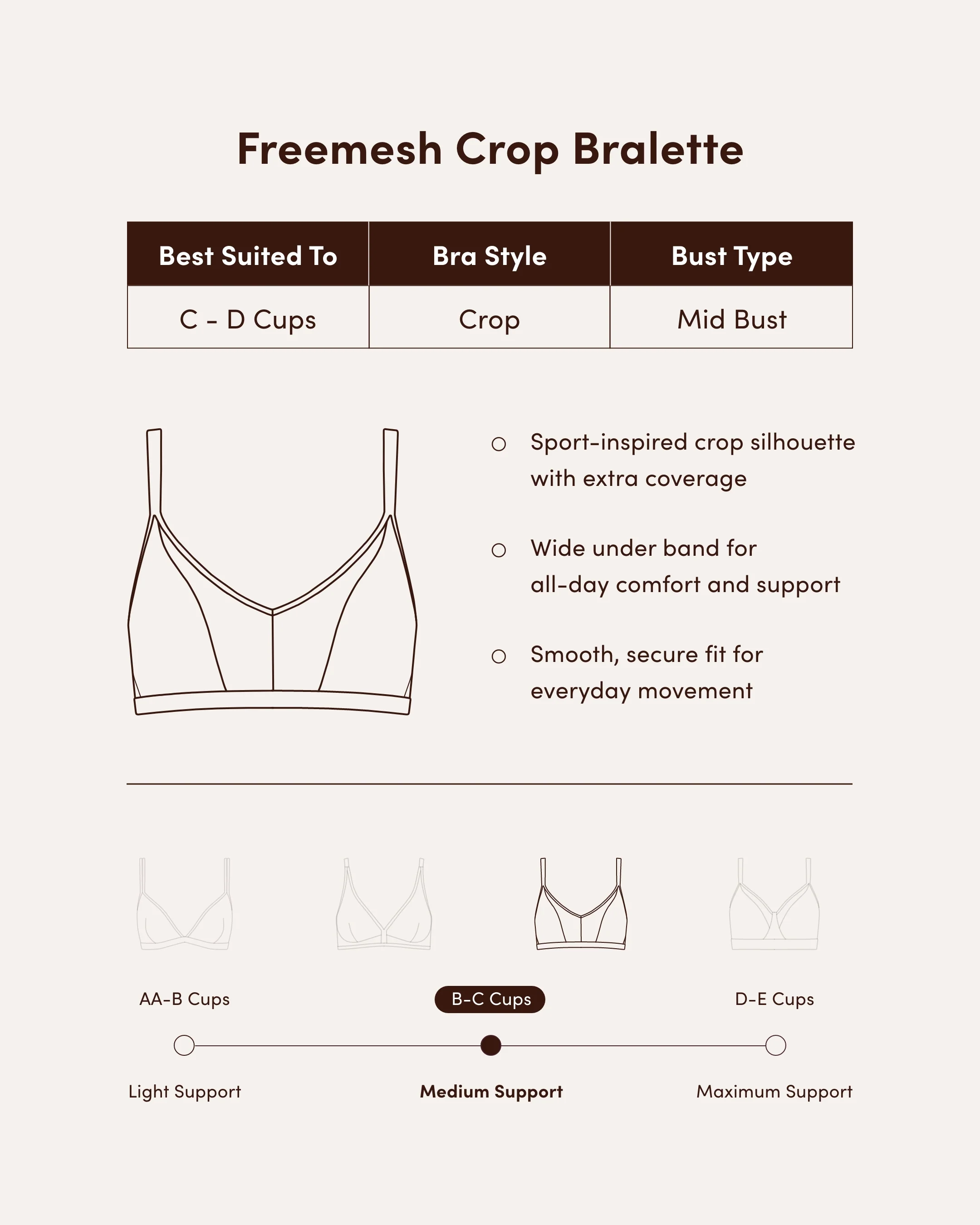 FreeMesh Crop Bralette - Black - Image 2