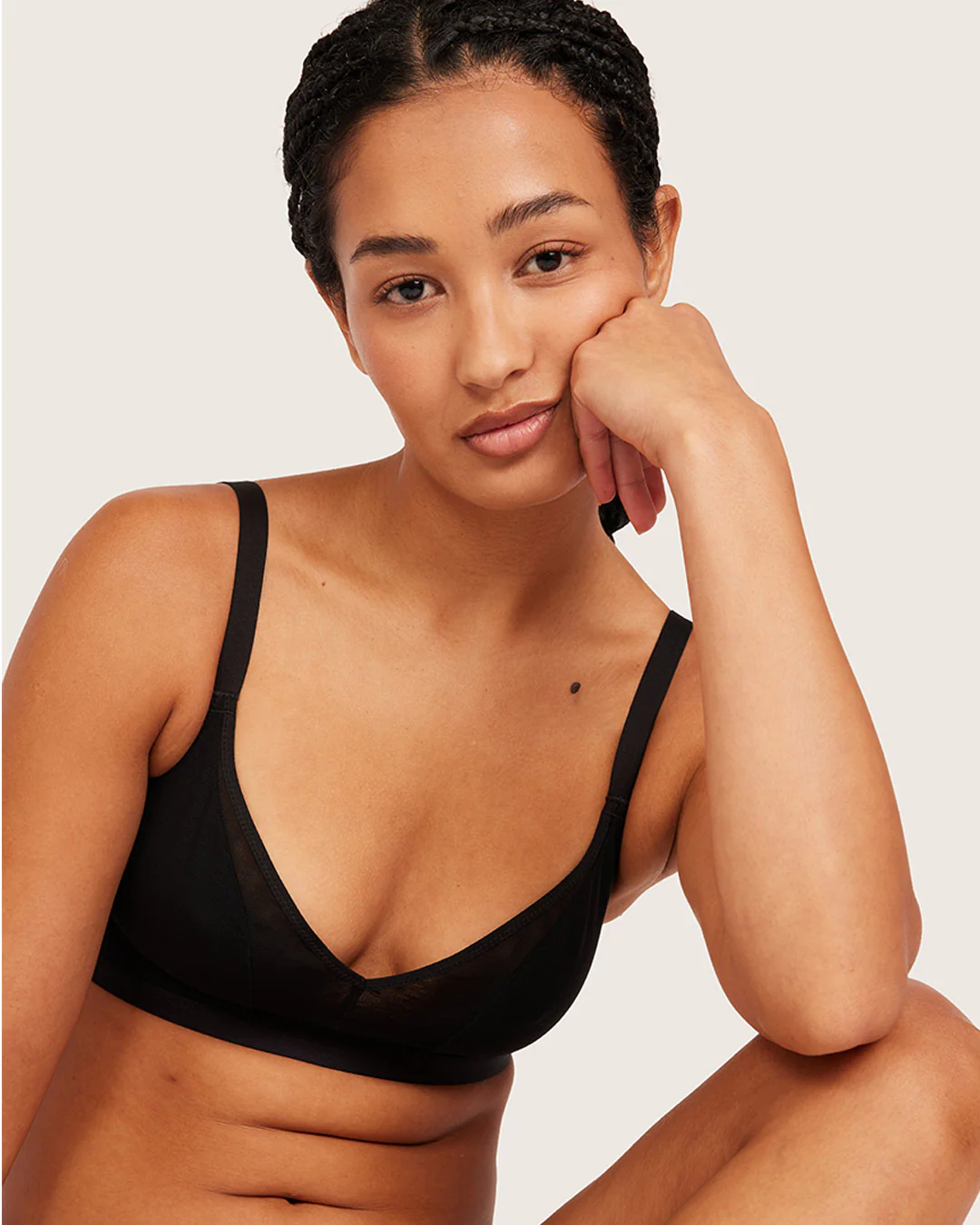 FreeMesh Crop Bralette - Black - Image 7