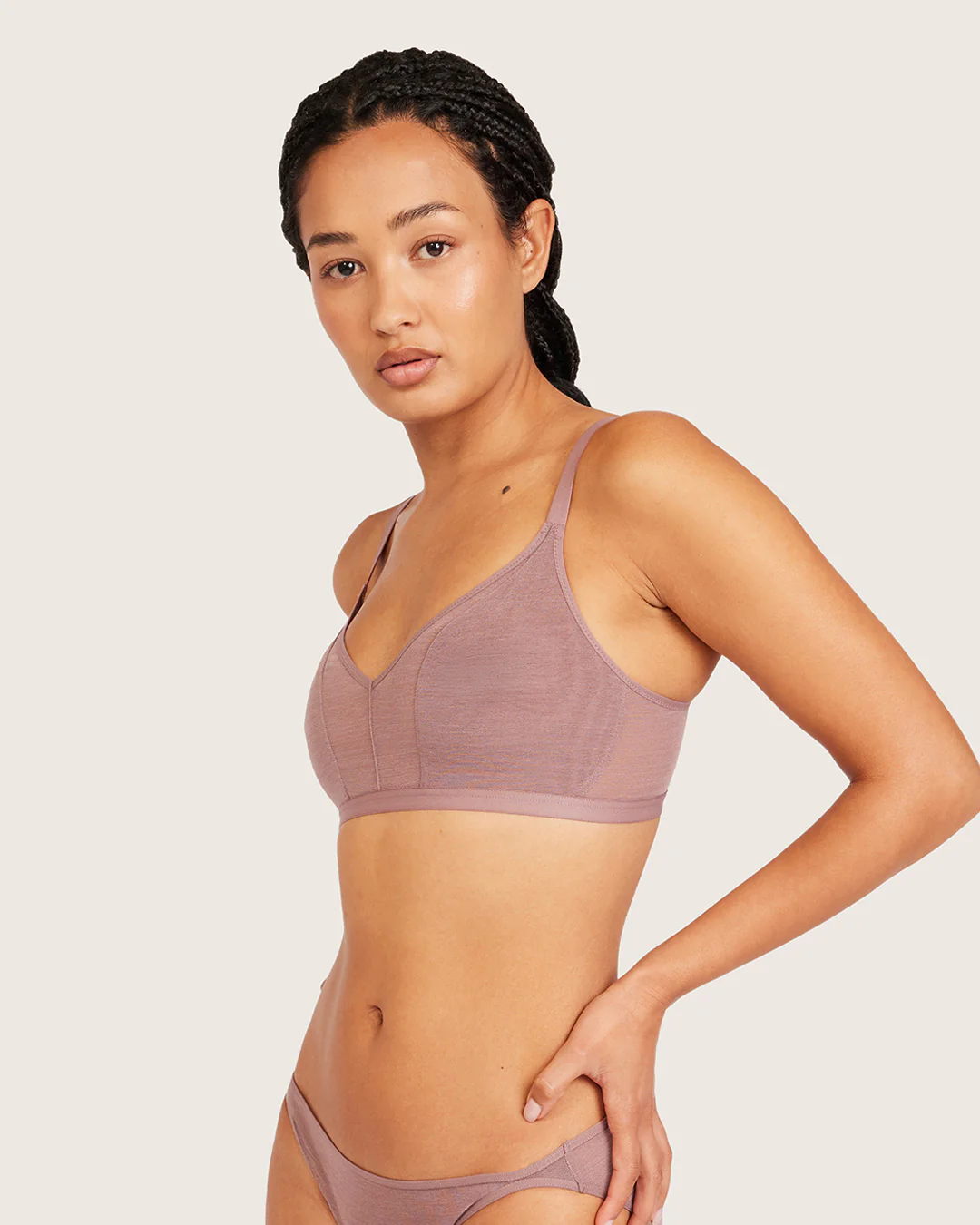 FreeMesh Crop Bralette - Mauve - Image 4