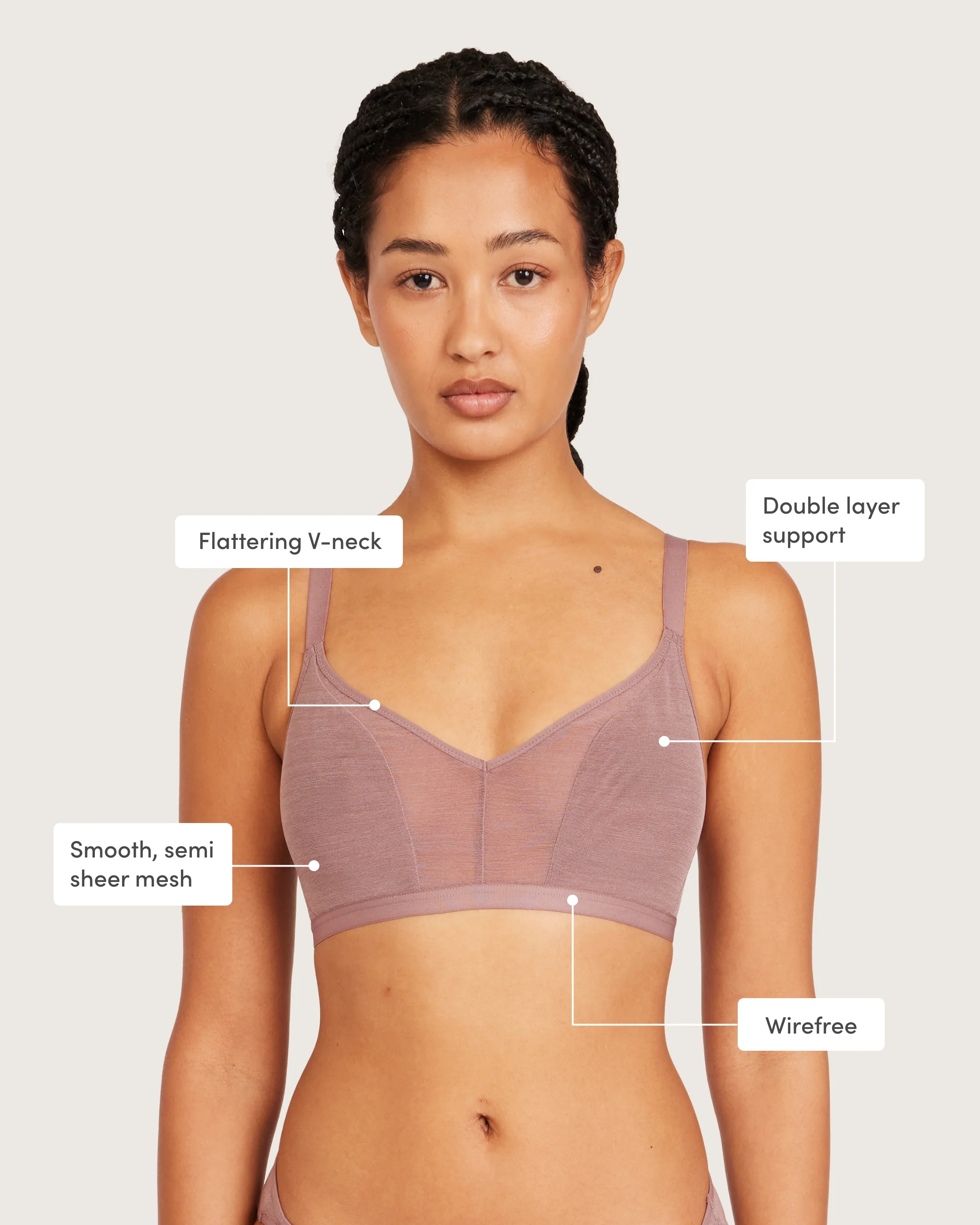 FreeMesh Crop Bralette - Mauve - Image 5