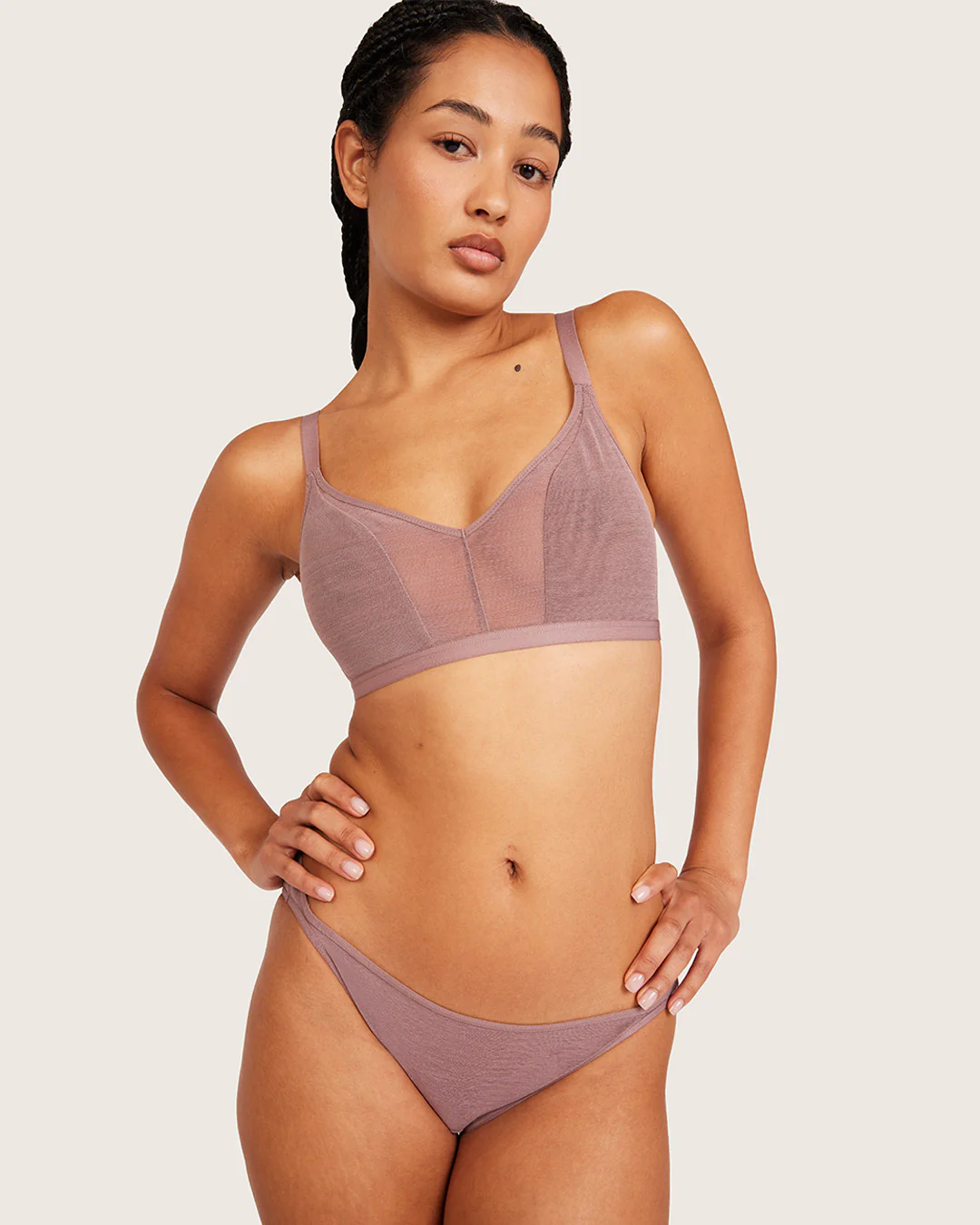 FreeMesh Crop Bralette - Mauve - Image 7