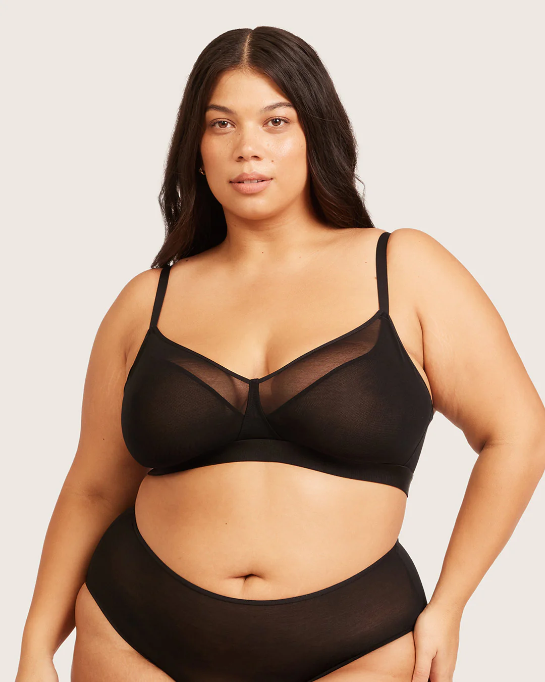 FreeMesh Full Bust Wireless Bra - Black - Image 12