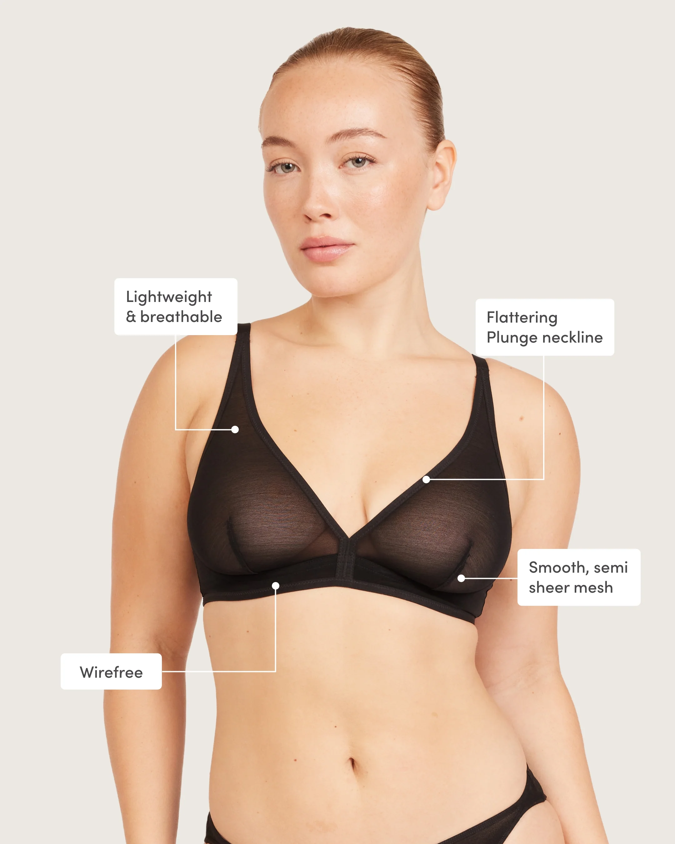 FreeMesh Plunge Bralette - Black - Image 11