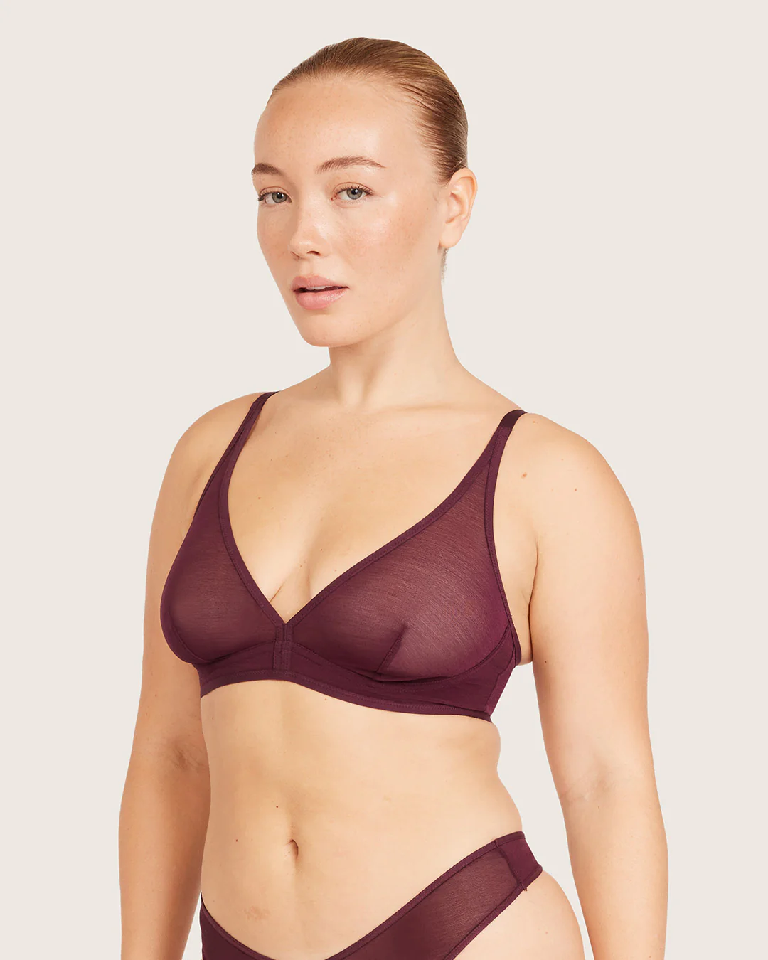 FreeMesh Plunge Bralette - Fig - Image 10