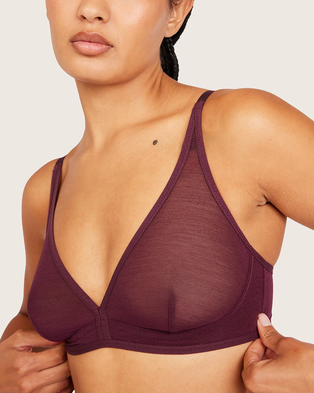 FreeMesh Plunge Bralette - Fig - Image 6