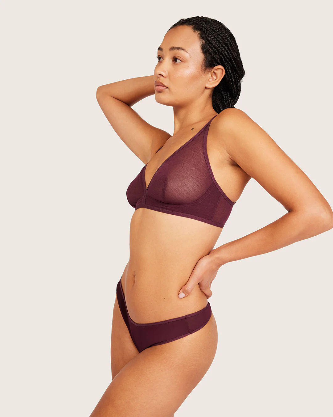 FreeMesh Plunge Bralette - Fig - Image 7
