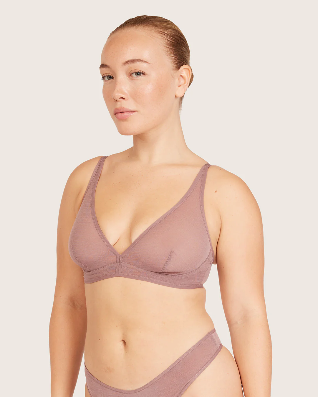 FreeMesh Plunge Bralette - Mauve - Image 10