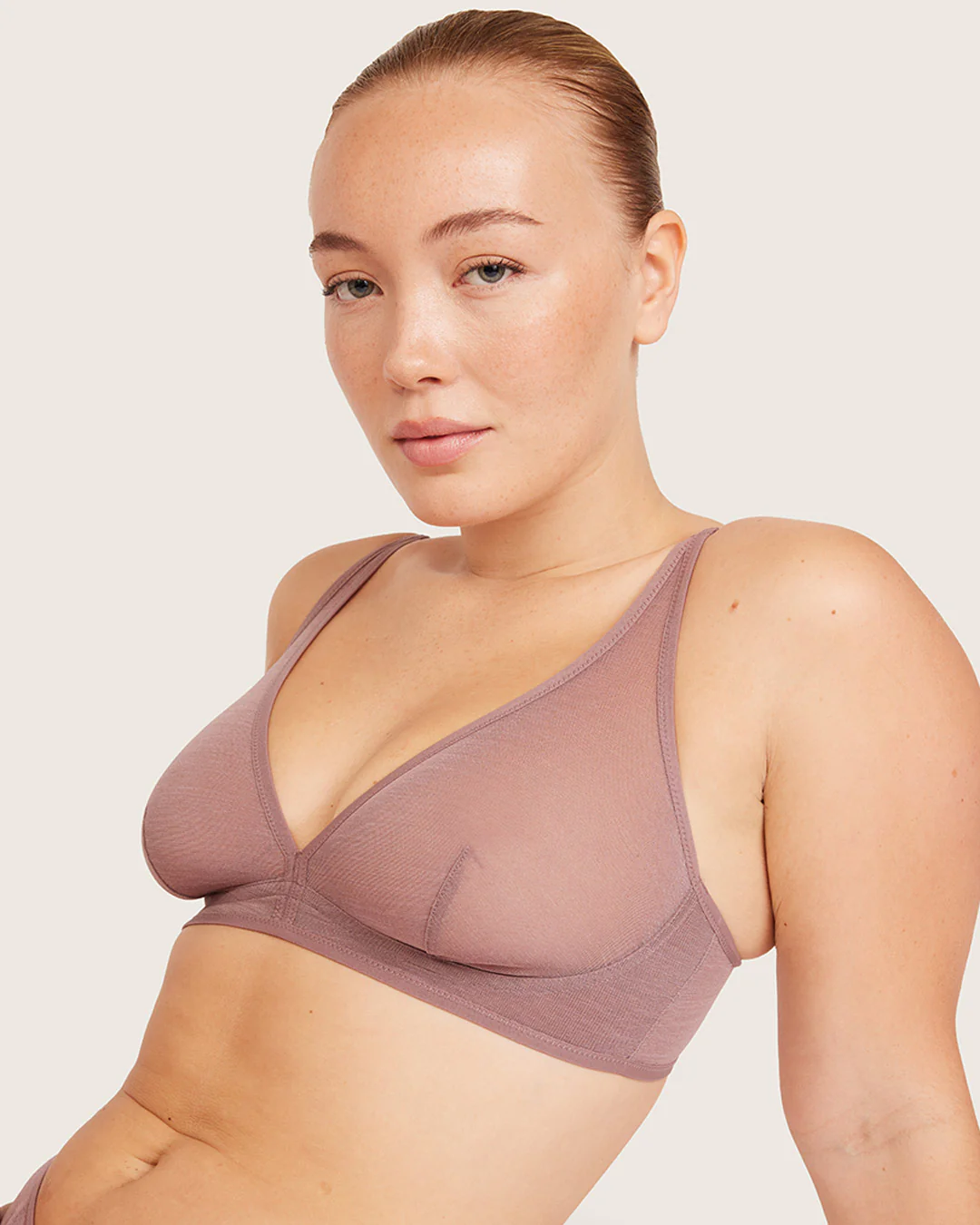 FreeMesh Plunge Bralette - Mauve - Image 13