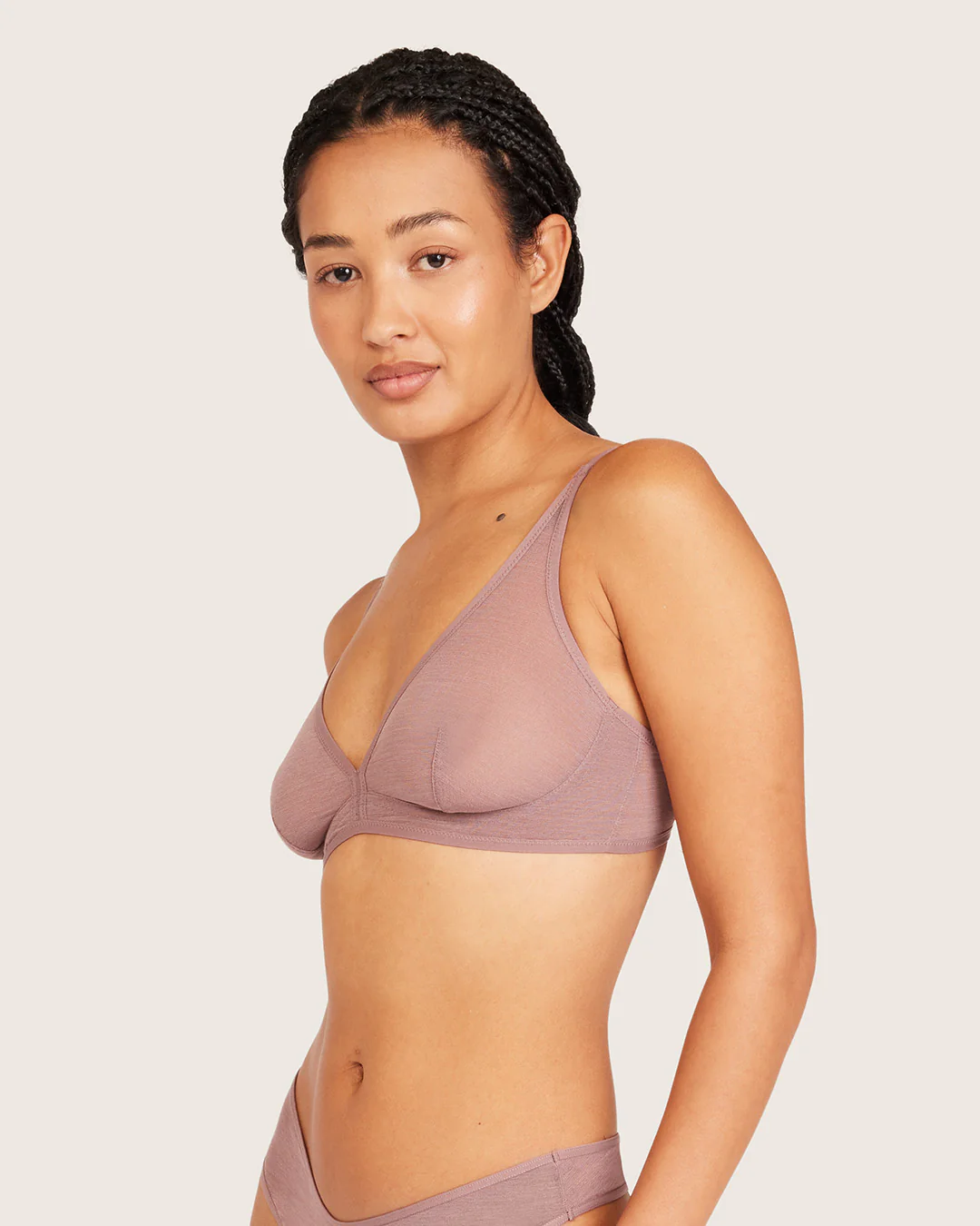 FreeMesh Plunge Bralette - Mauve - Image 4