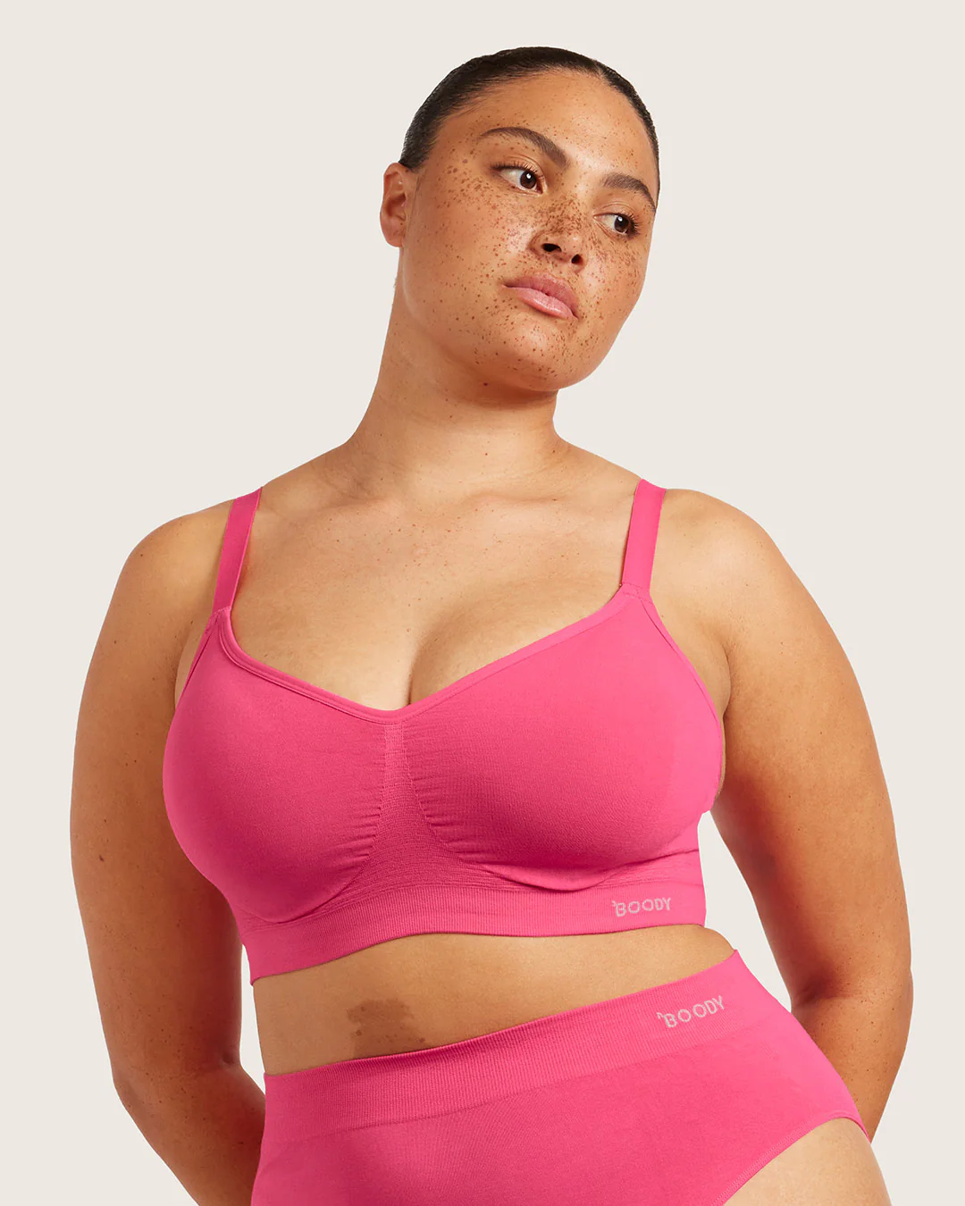 Full Bust Wireless Bra - BCAM Pink - Image 6