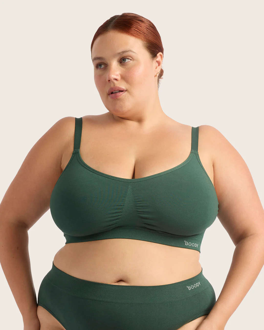 Full Bust Wireless Bra - Emerald Green - Image 7