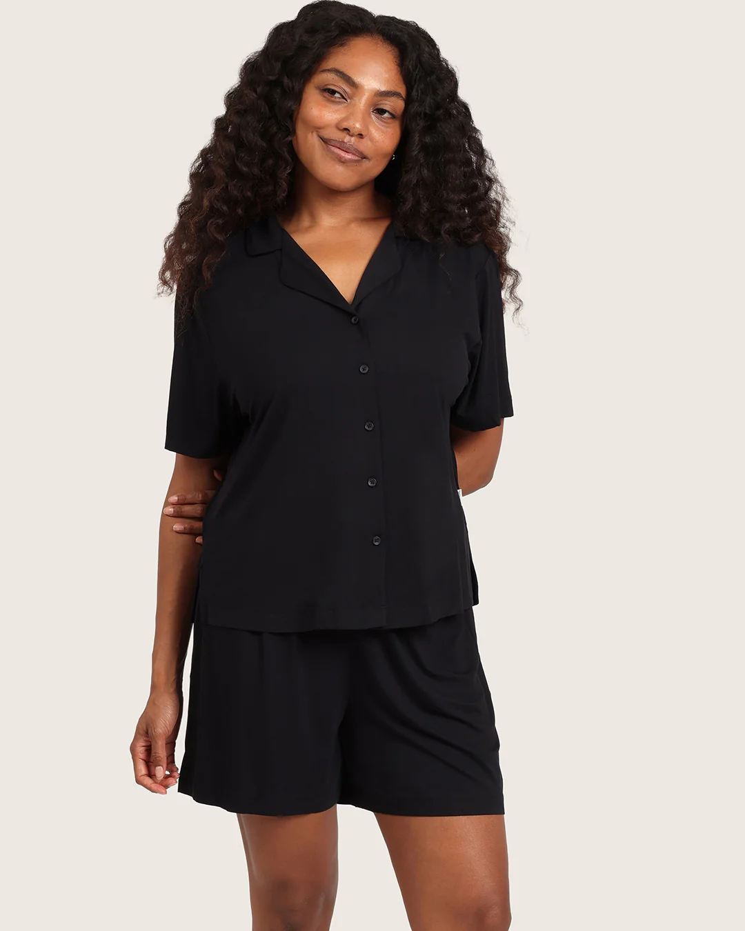 Goodnight Long Sleep Shorts - Black - Image 13