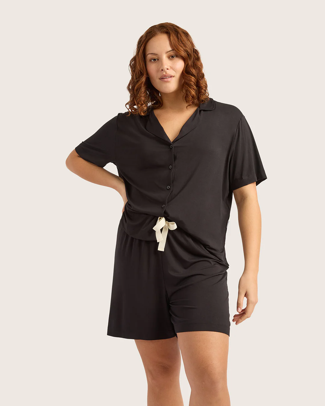 Goodnight Long Sleep Shorts - Black - Image 18