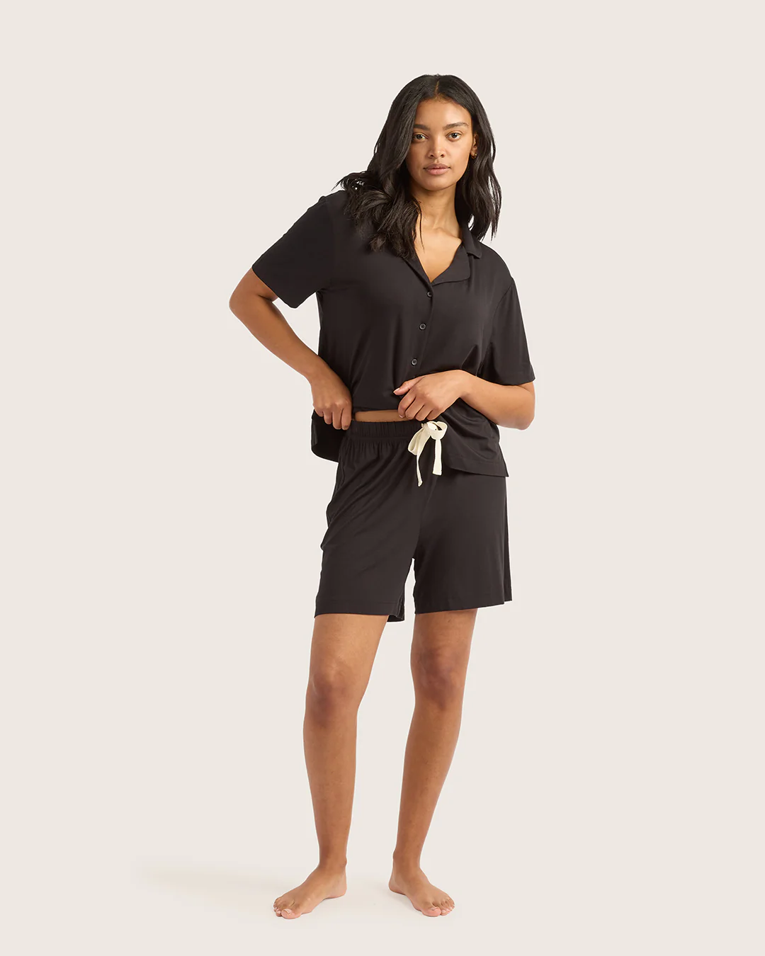 Goodnight Long Sleep Shorts - Black - Image 6
