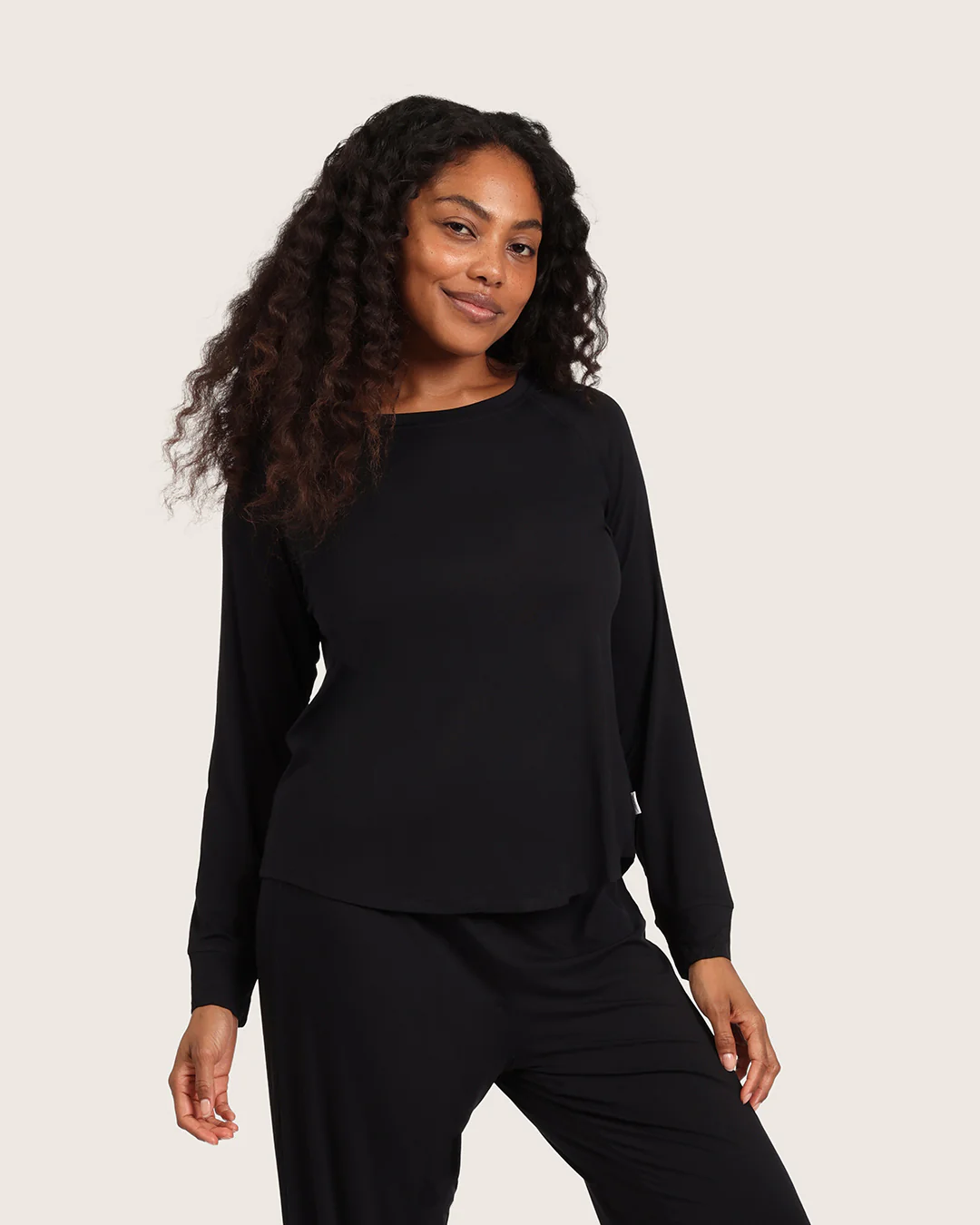 Goodnight Raglan Sleep Top - Black - Image 13
