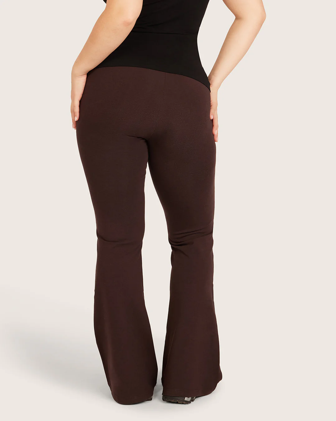 High Waist Flare Pants - Short - Carob - Image 10