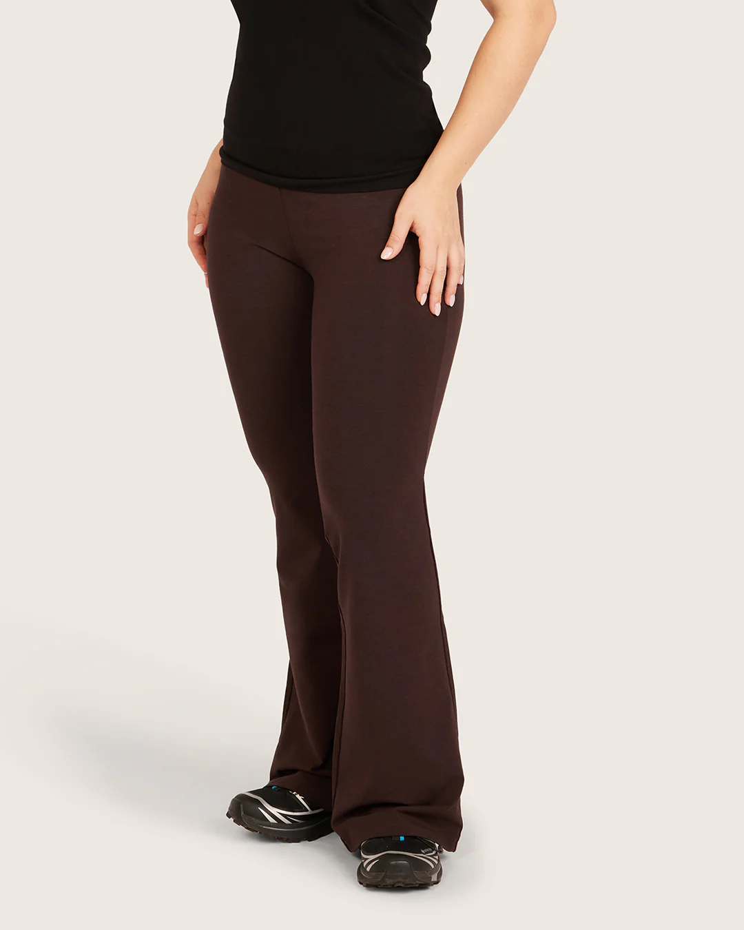 High Waist Flare Pants - Short - Carob - Image 11