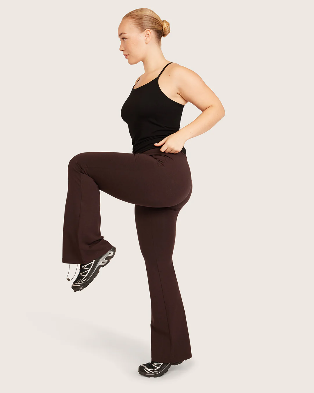 High Waist Flare Pants - Short - Carob - Image 14