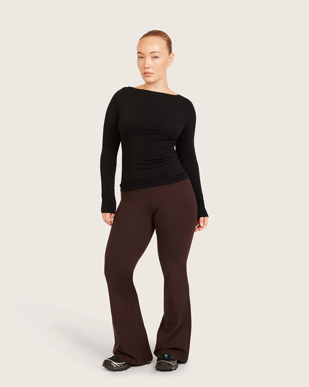 High Waist Flare Pants - Short - Carob - Image 15