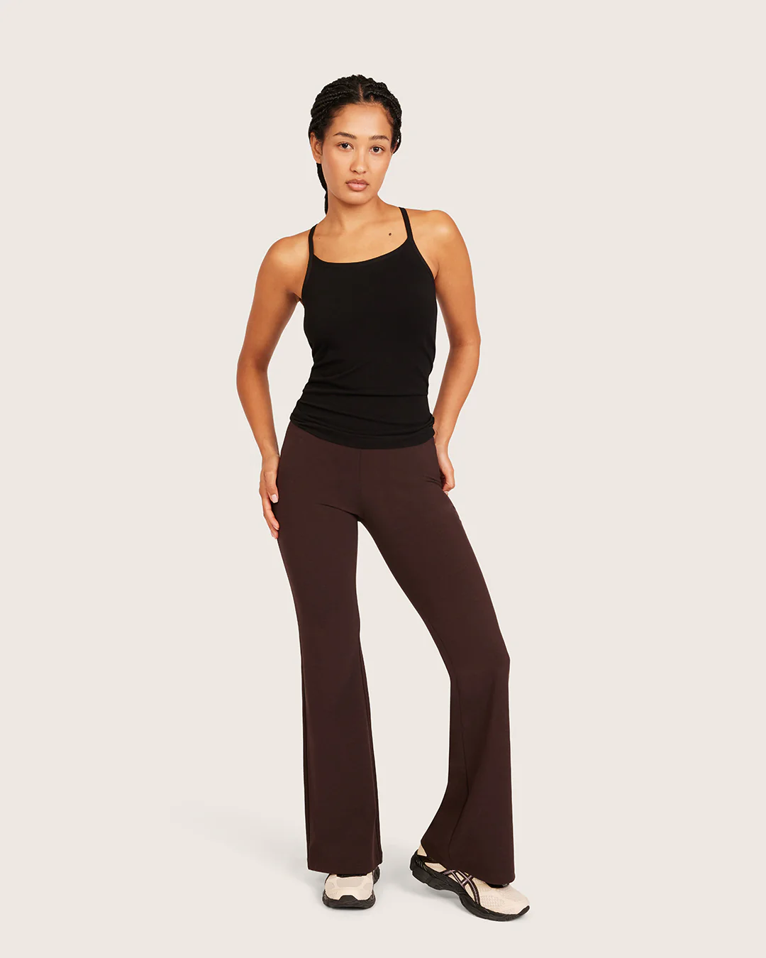 High Waist Flare Pants - Short - Carob - Image 6