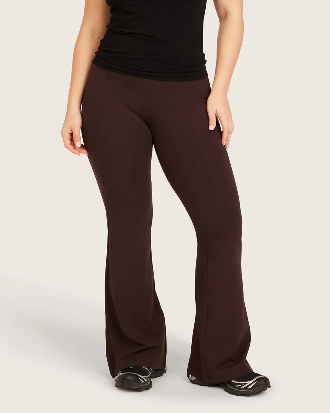 High Waist Flare Pants - Short - Carob - Image 9