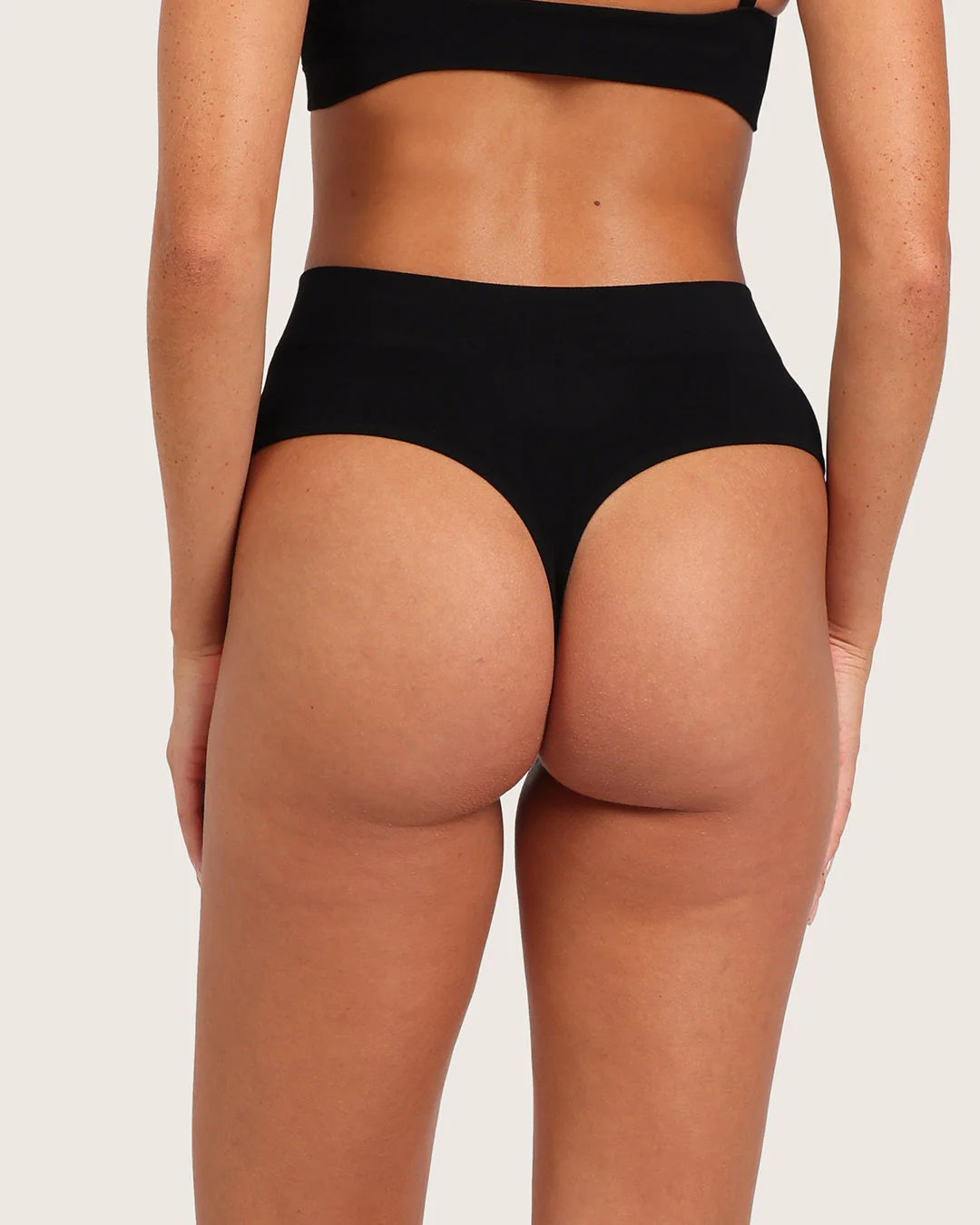 High Waist G-String - Black - Image 2