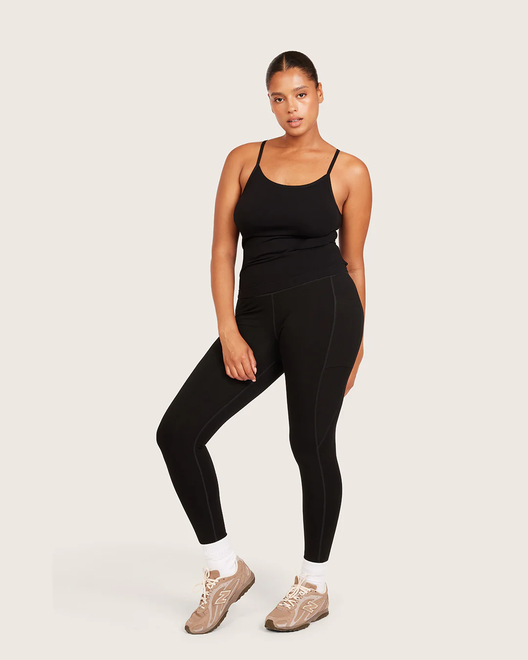 High Waist Leggings with Pocket - Black - Image 15