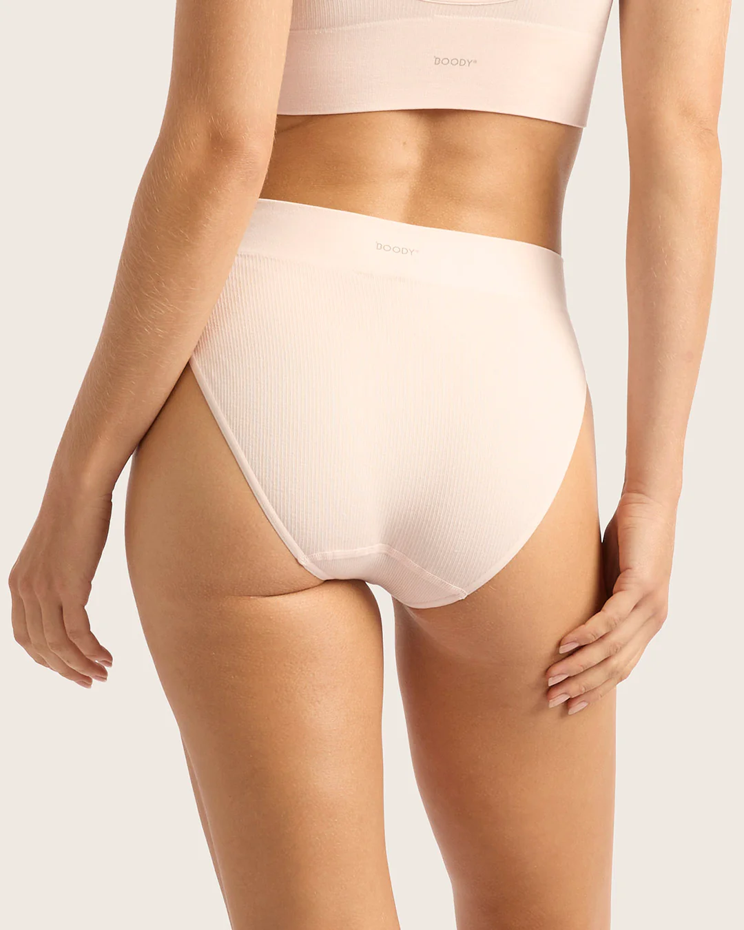 LYOLYTE Ribbed High Leg Briefs - Powder Pink - Image 2