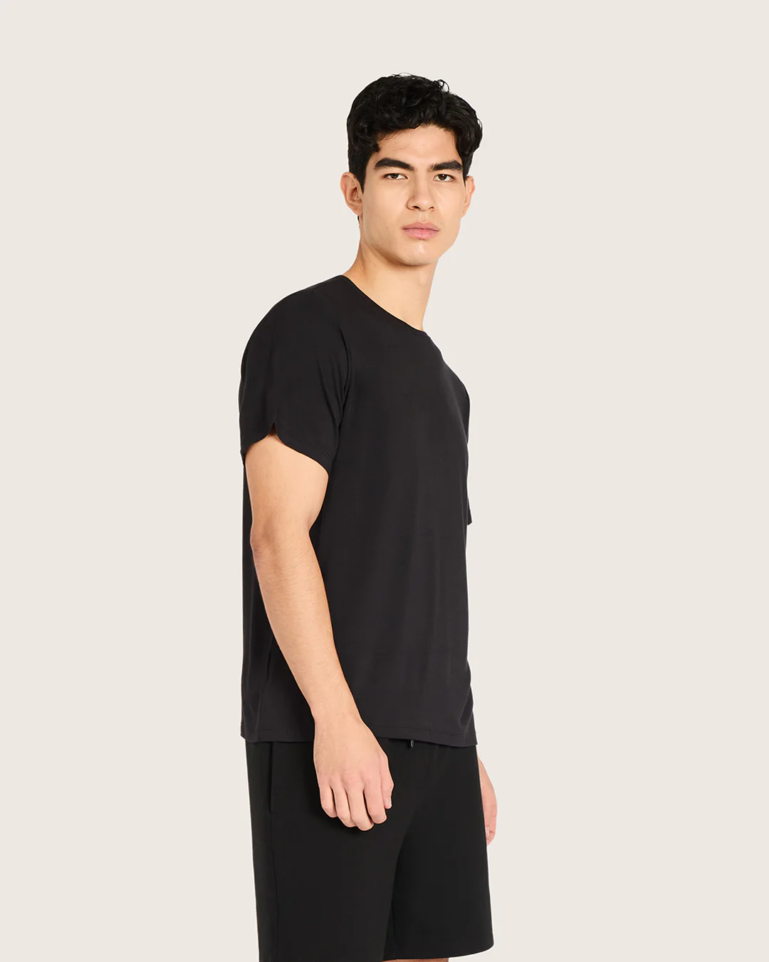 Men's Base Layer Crew Neck T-Shirt - Black - Image 3