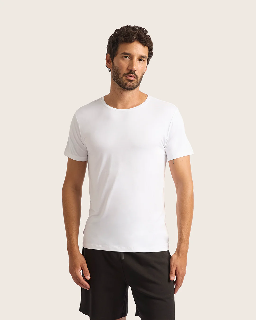 Men's Base Layer Crew Neck T-Shirt - White - Image 7