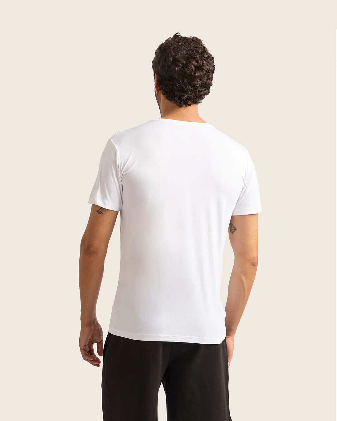 Men's Base Layer Crew Neck T-Shirt - White - Image 8