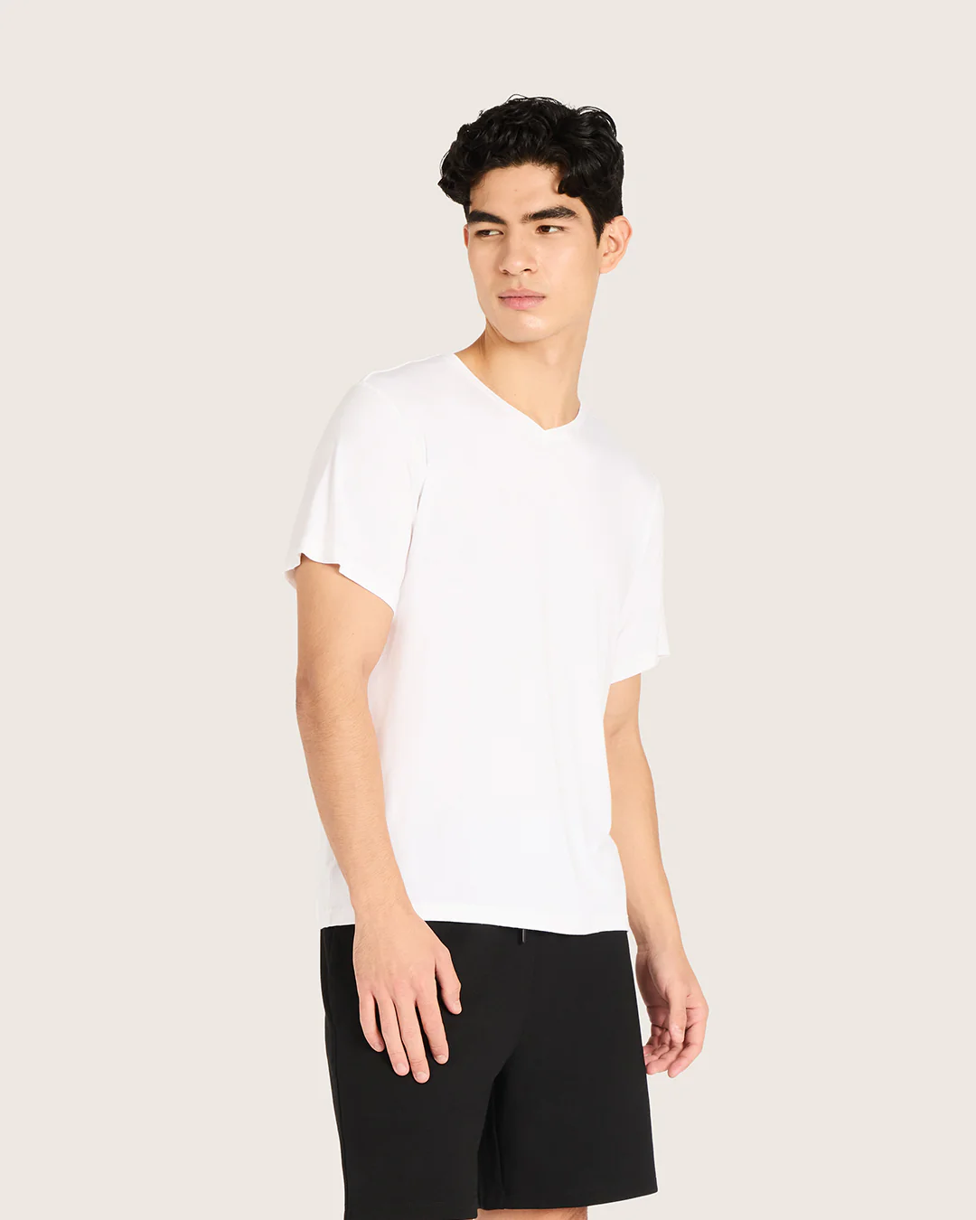 Men's Base Layer V-Neck T-Shirt - White - Image 3