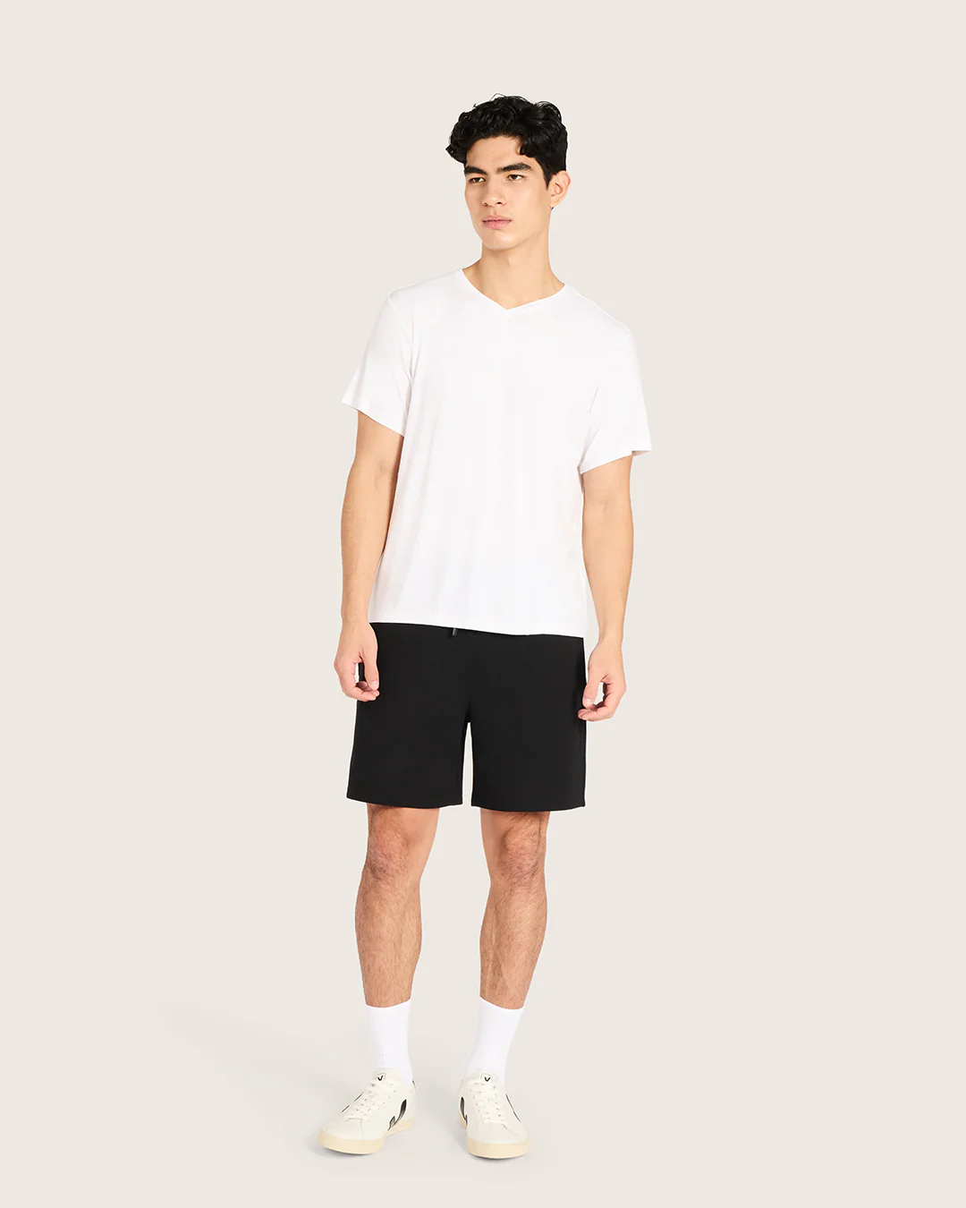 Men's Base Layer V-Neck T-Shirt - White - Image 6