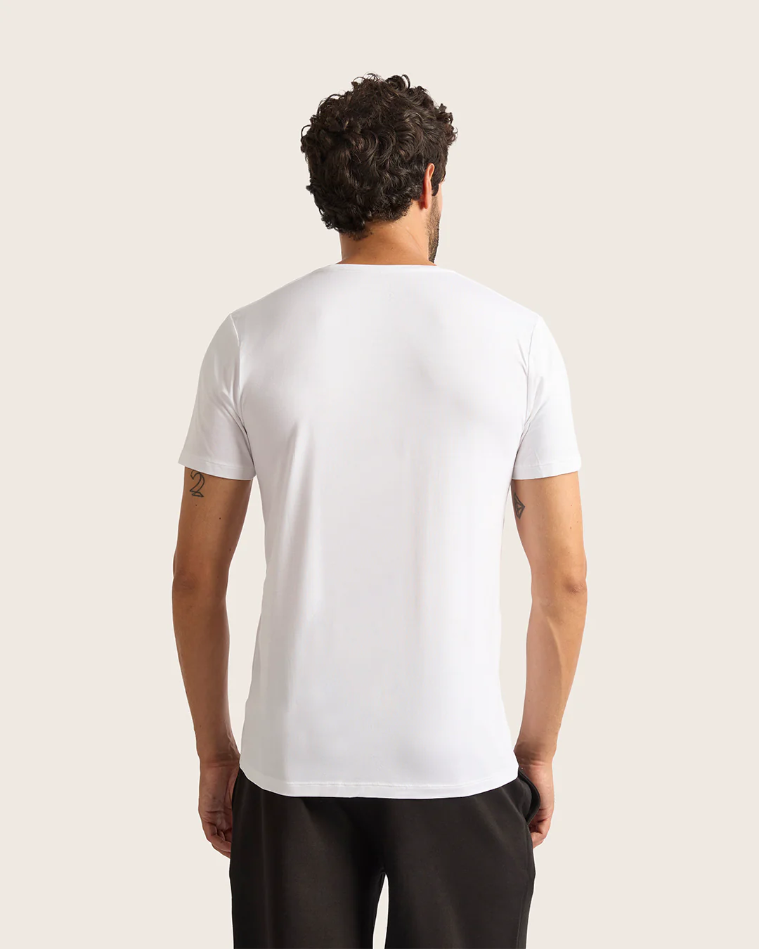 Men's Base Layer V-Neck T-Shirt - White - Image 8