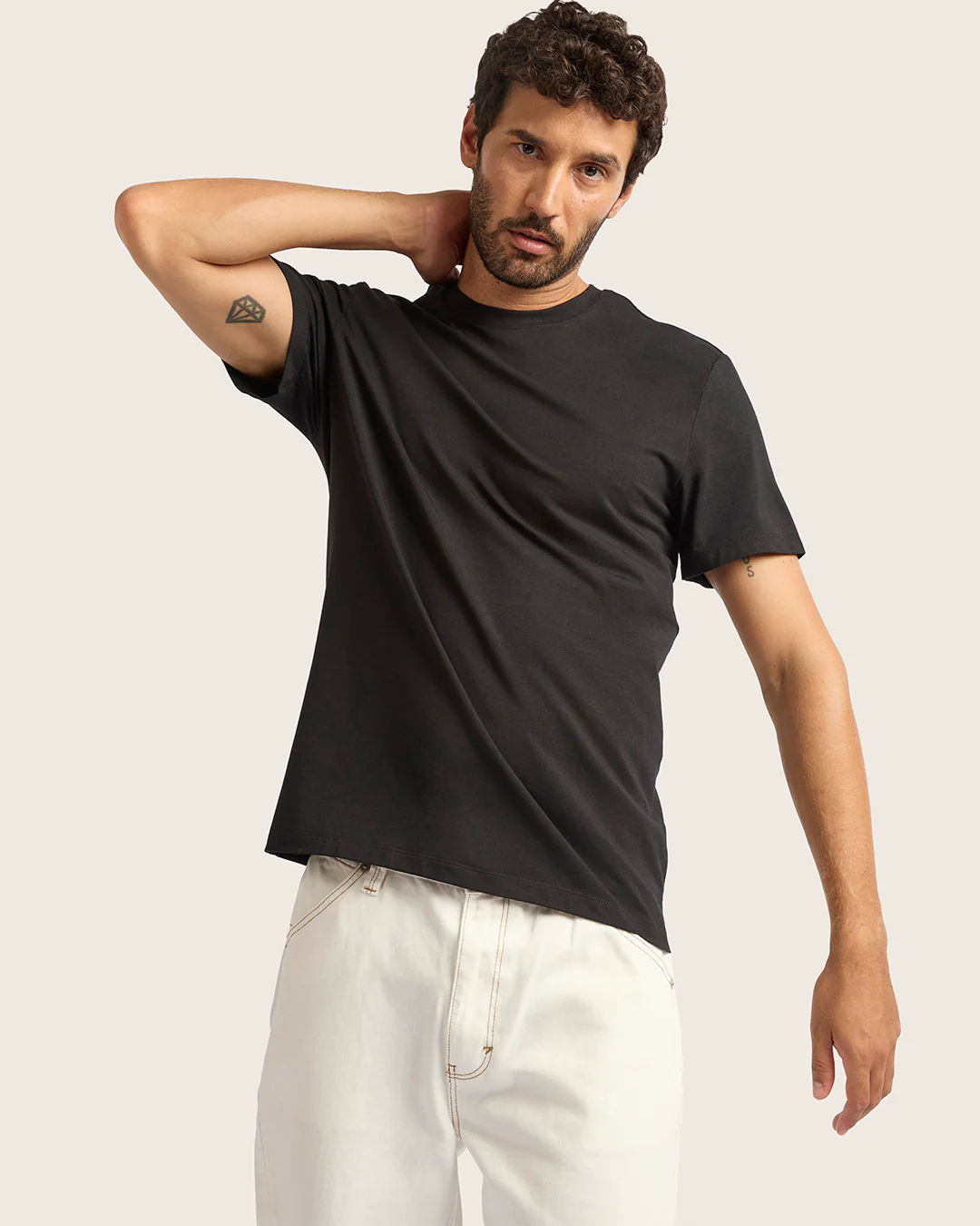 Men's Classic Crew Neck T-Shirt - Black - Image 11