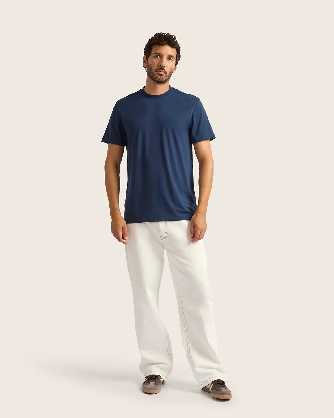 Men's Classic Crew Neck T-Shirt - Navy - Image 12