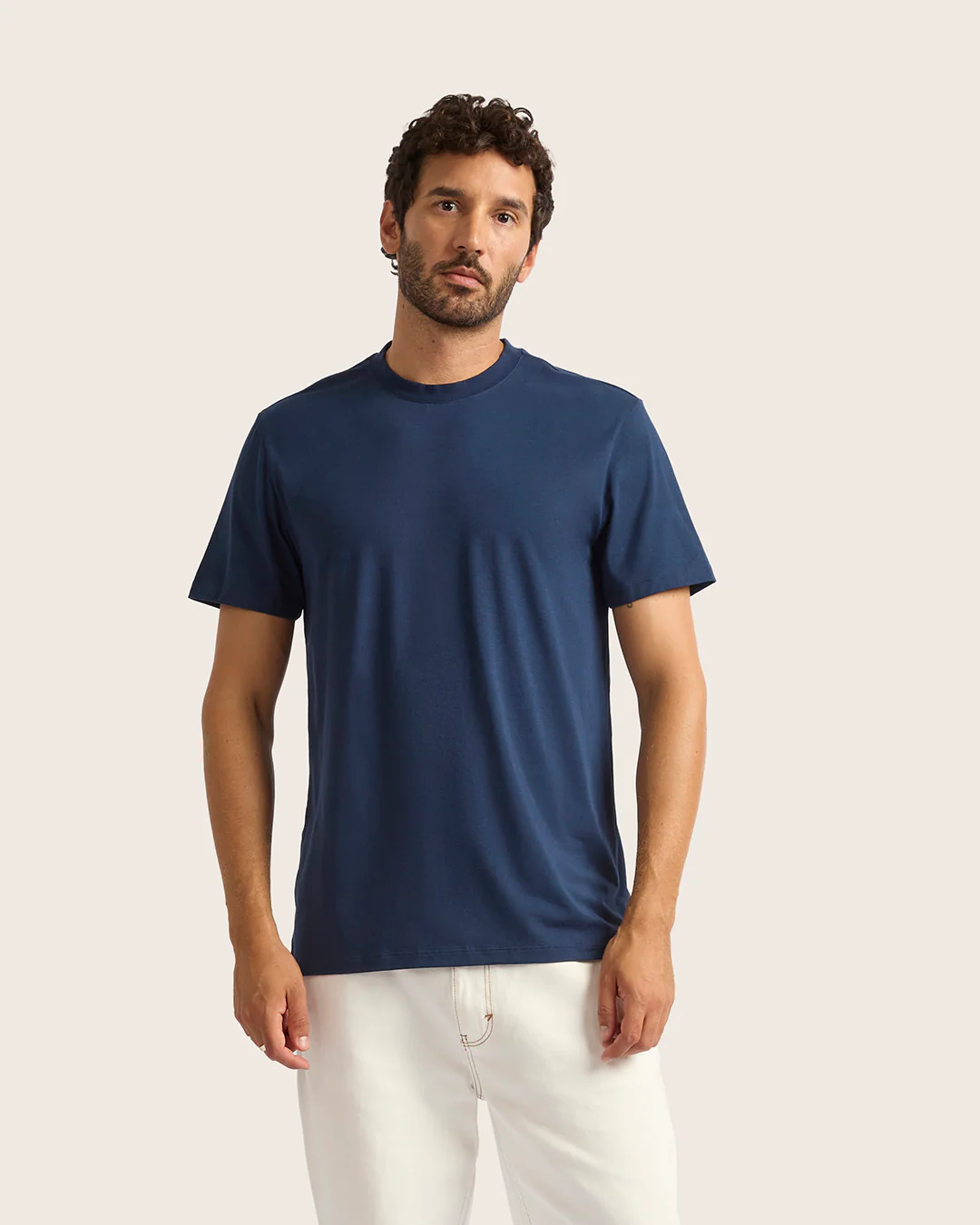 Men's Classic Crew Neck T-Shirt - Navy - Image 7