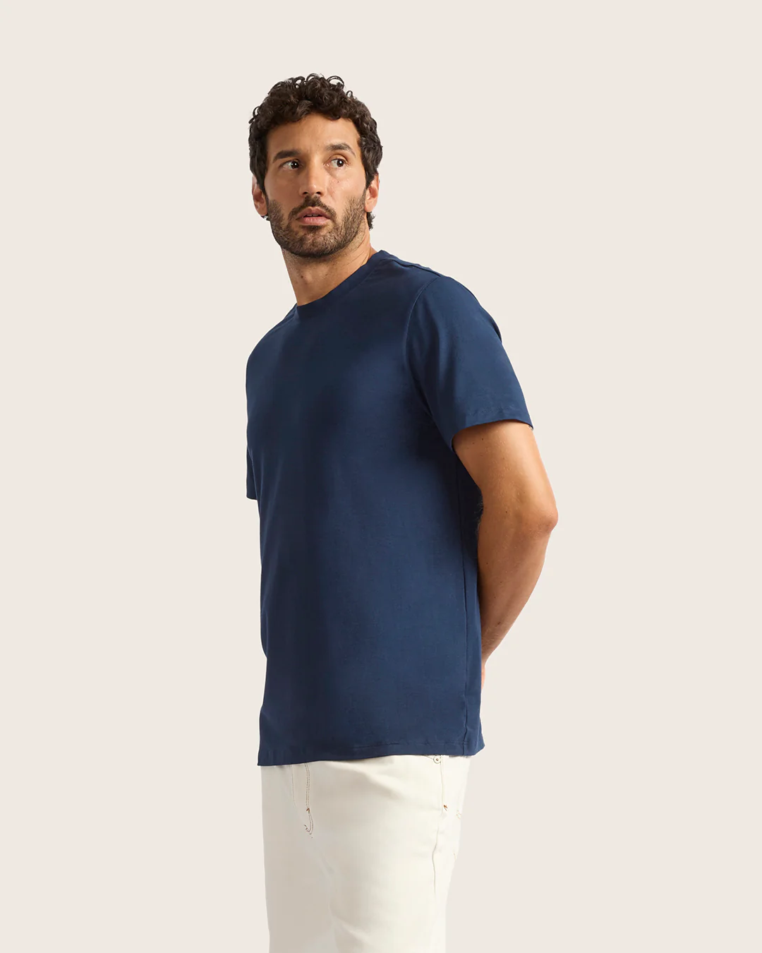 Men's Classic Crew Neck T-Shirt - Navy - Image 9
