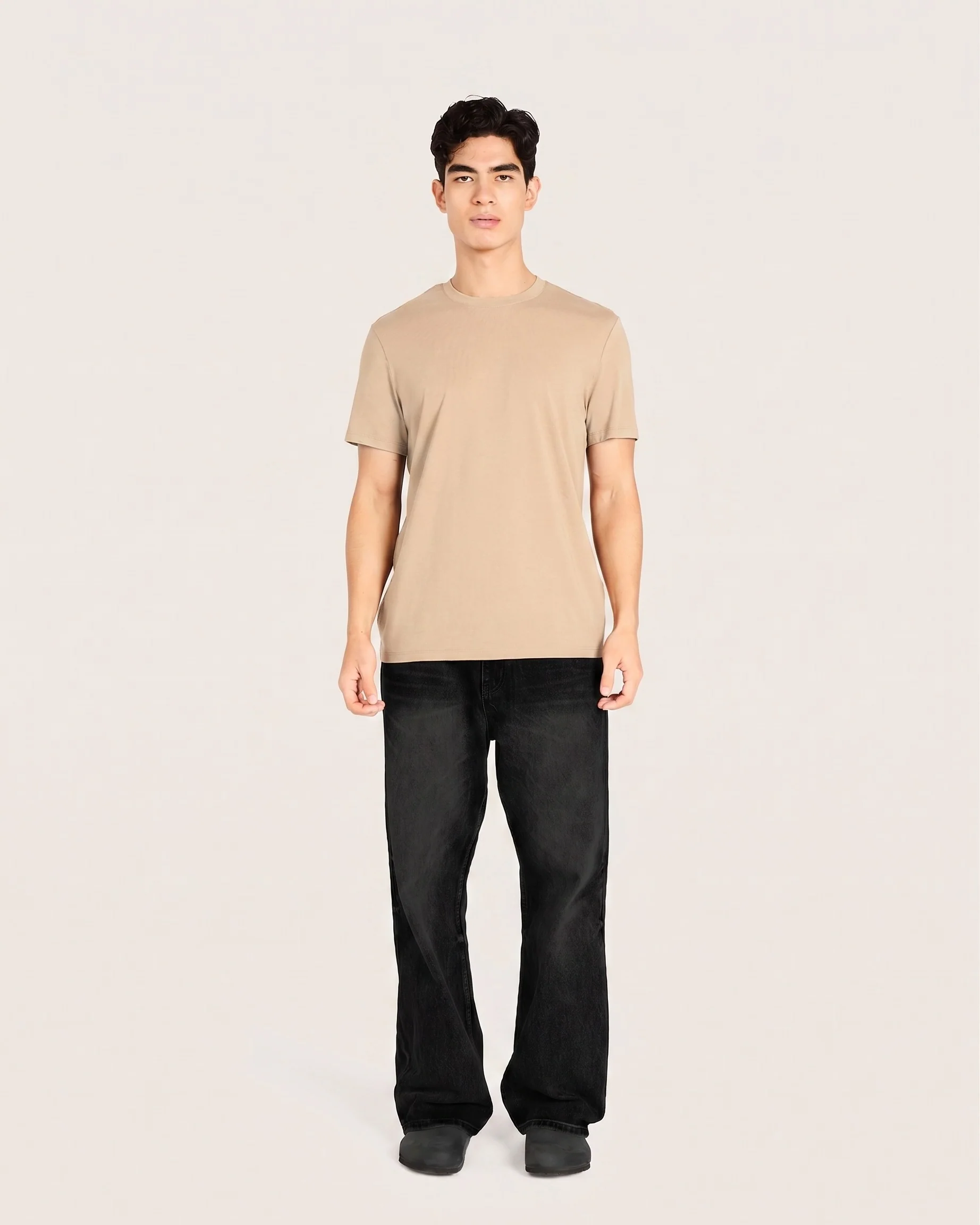 Men's Classic Crew Neck T-Shirt - Stone - Image 5