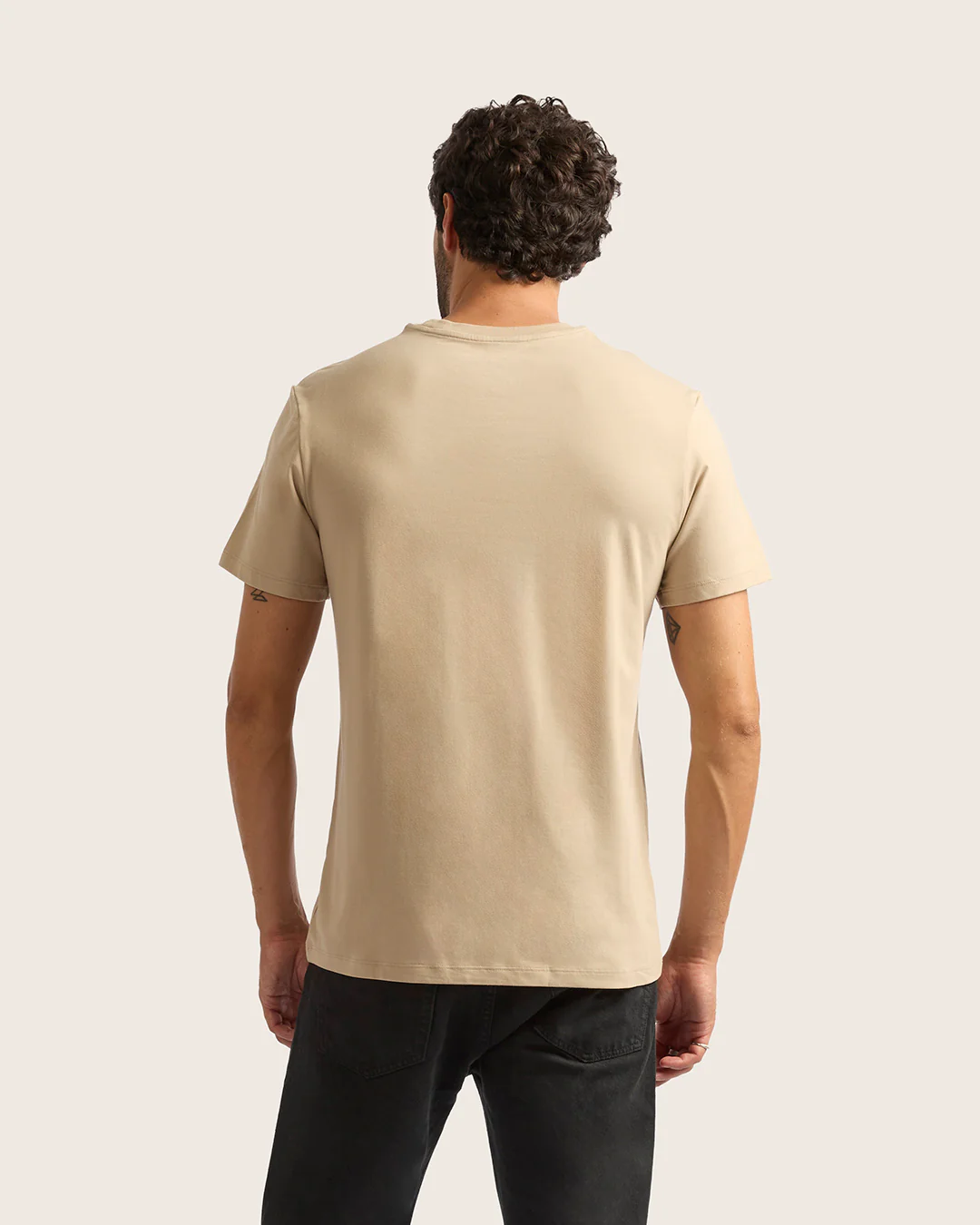 Men's Classic Crew Neck T-Shirt - Stone - Image 7