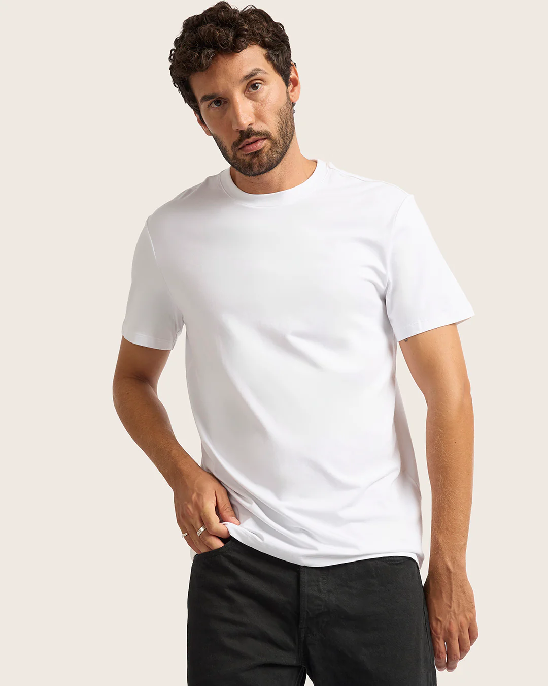 Men's Classic Crew Neck T-Shirt - White - Image 11