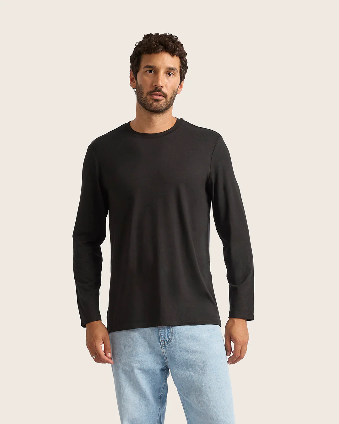 Men's Classic Long Sleeve T-Shirt - Black - Image 7