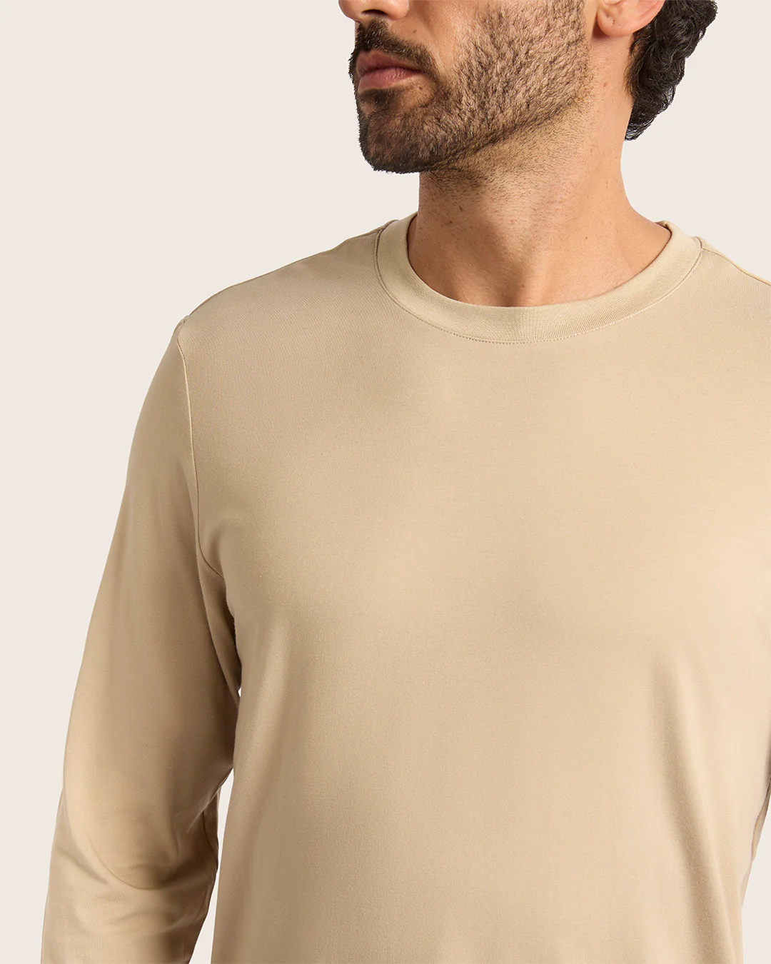 Men's Classic Long Sleeve T-Shirt - Stone - Image 10
