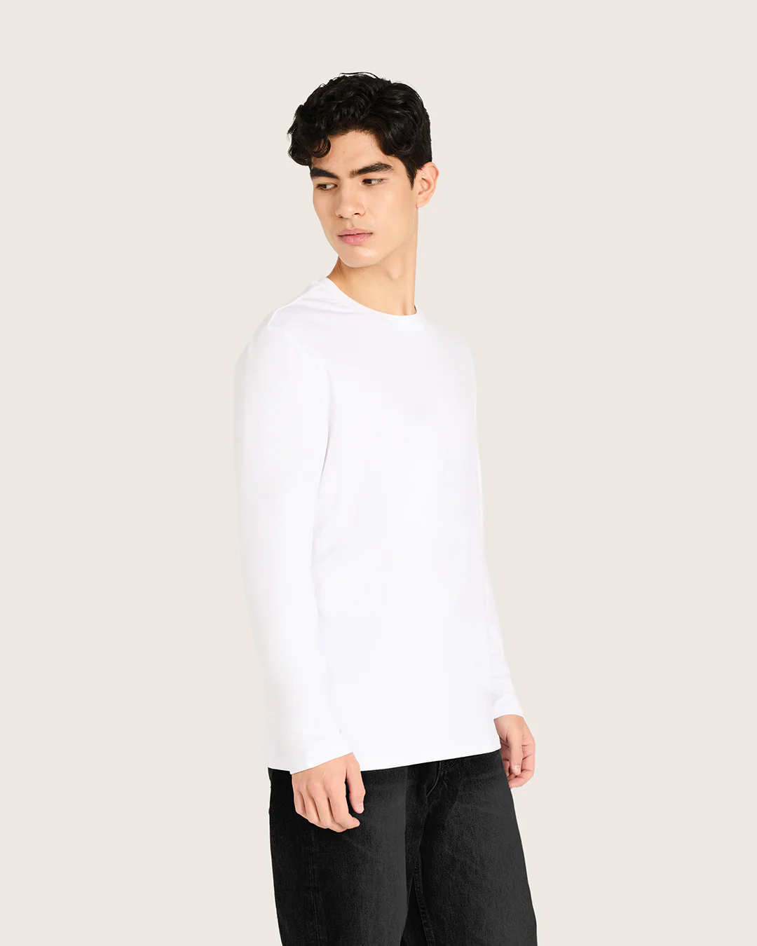 Men's Classic Long Sleeve T-Shirt - White - Image 3