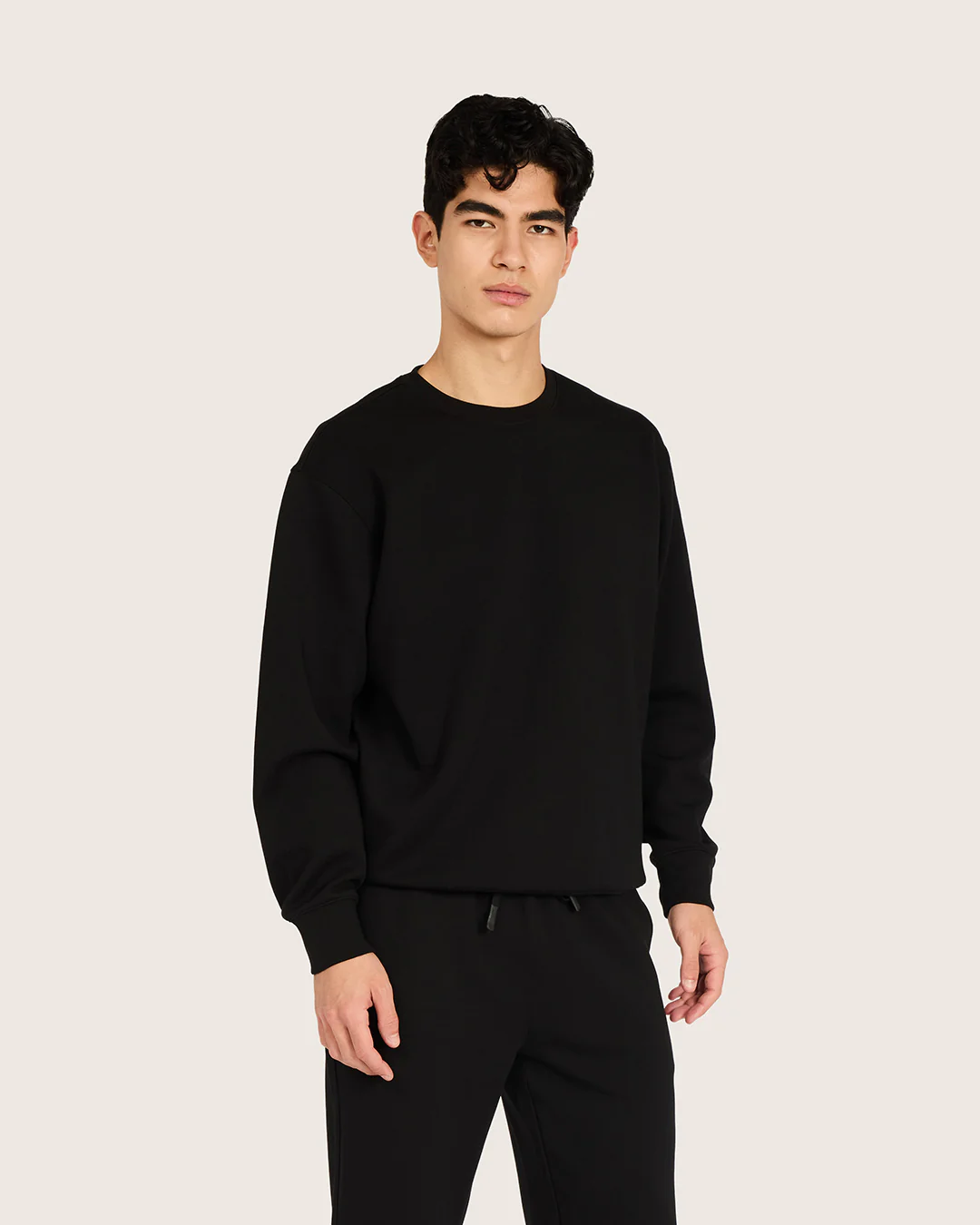 Men's Crew Neck Sweater - Black - Image 3