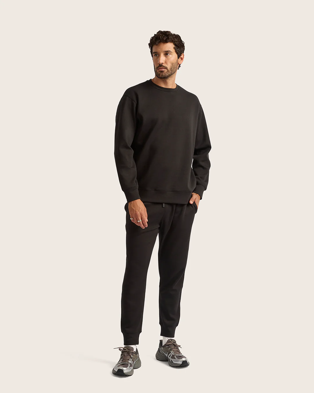 Men's Cuffed Sweat Pants - Black - Image 12
