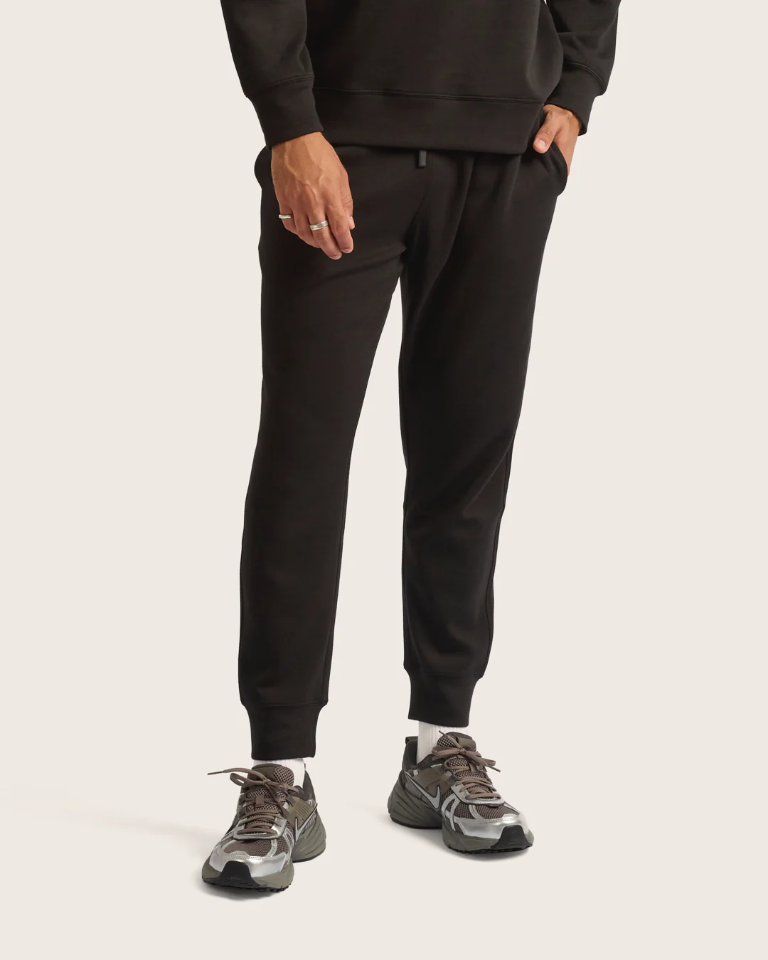 Men's Cuffed Sweat Pants - Black - Image 7