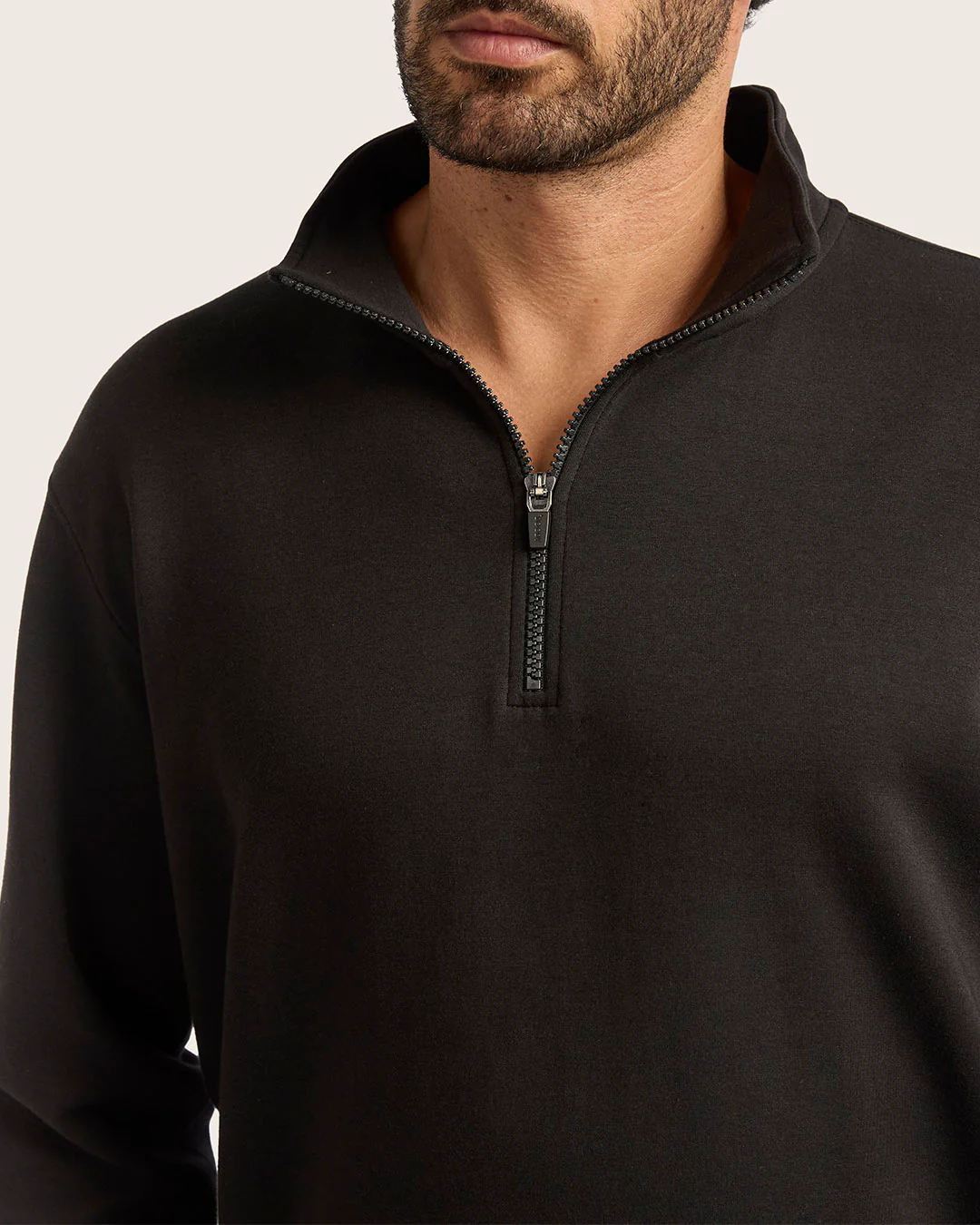 Men's Quarter Zip Sweater - Black - Image 10